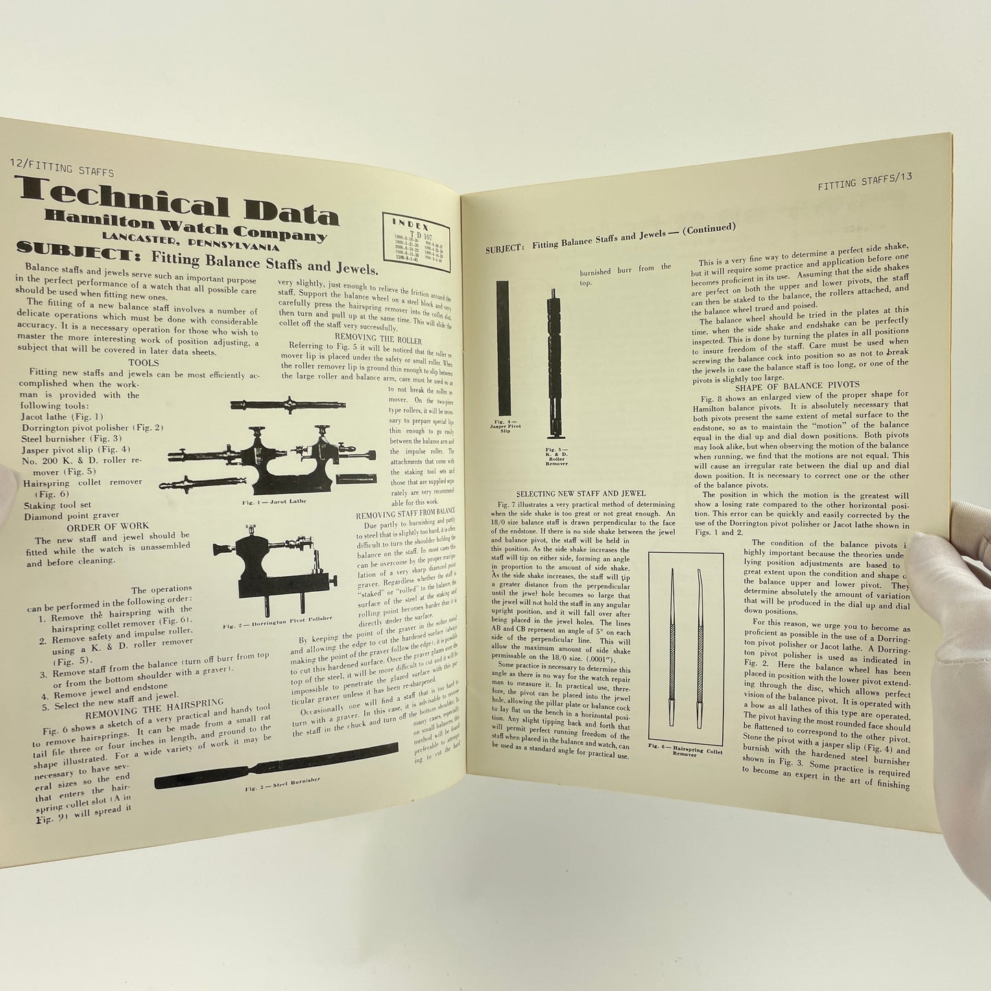 Feb Lot 130- American Pocket and Wristwatch Balance Staff Interchangeability List