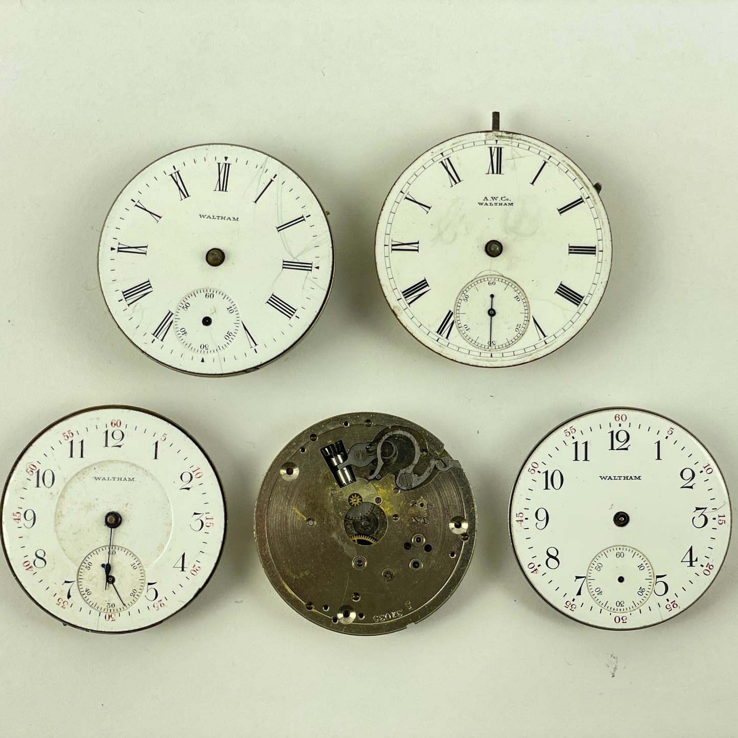 Lot 94- Elgin | Waltham 16S & 18S Pocket Watch Movement Assortment