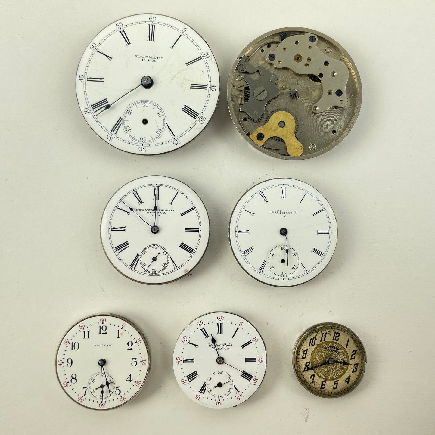 Lot 27- Elgin | Hampden | Waltham Pocket Watch Movement Assortment