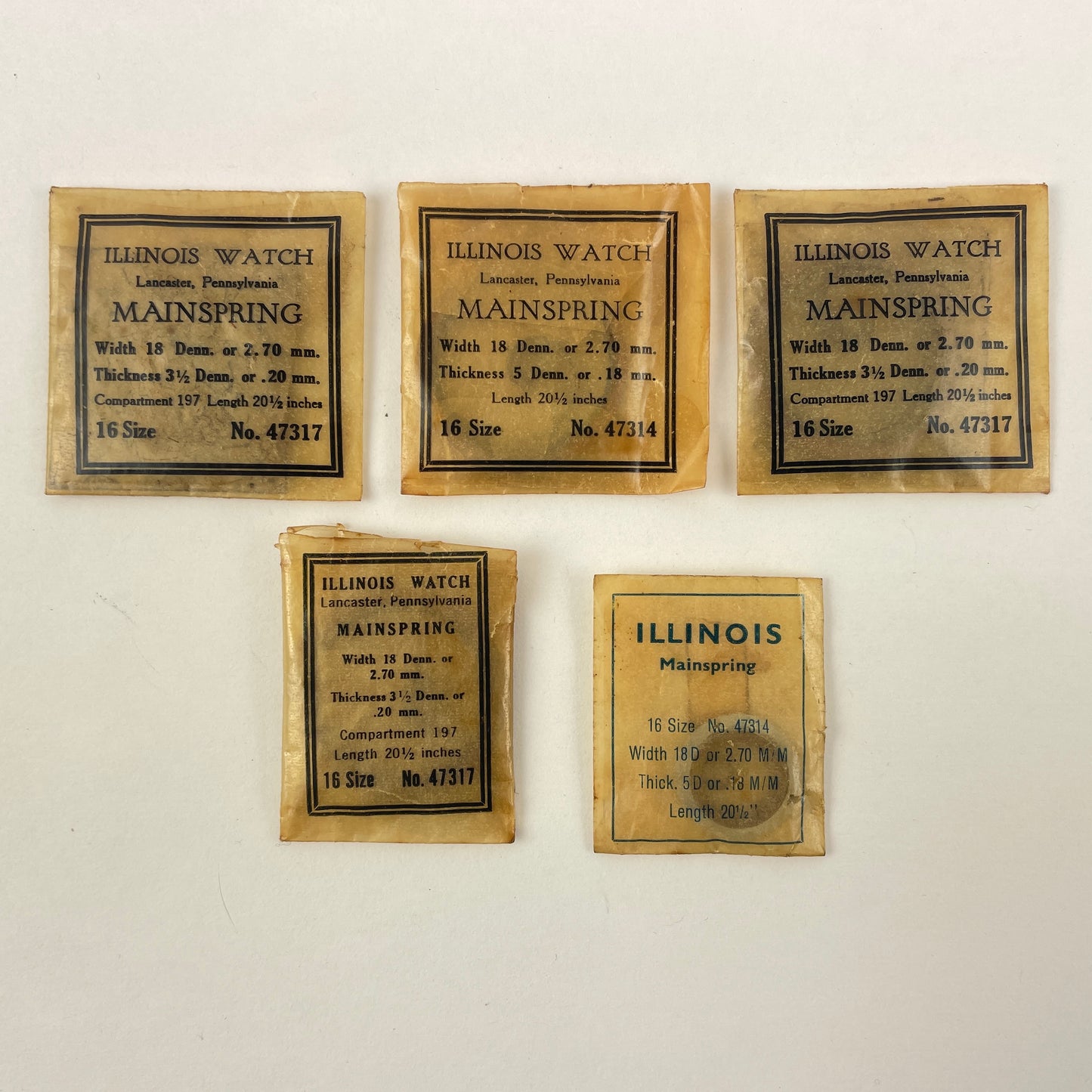 Lot 33- NOS Illinois Mainspring Selection (5)