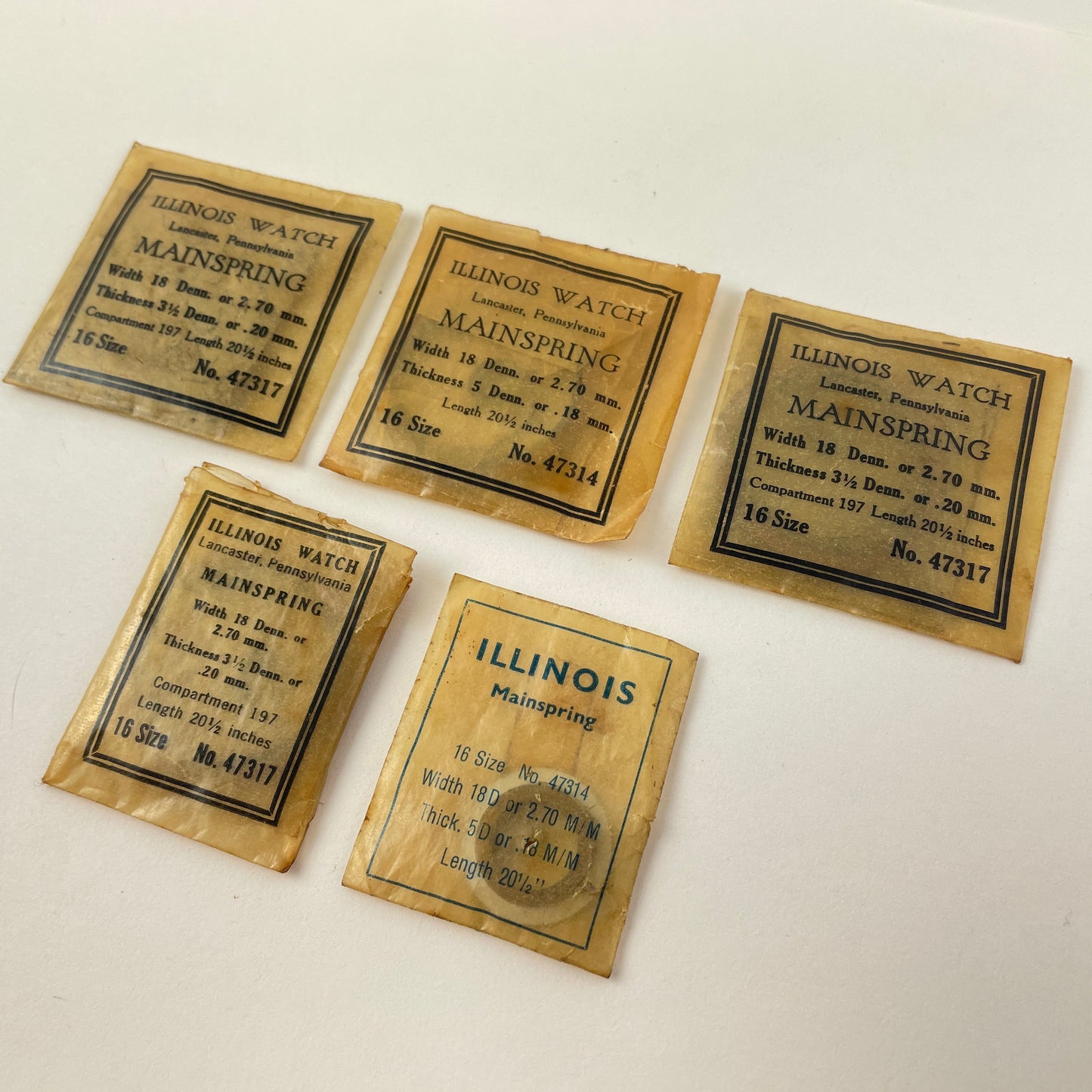 Lot 33- NOS Illinois Mainspring Selection (5)