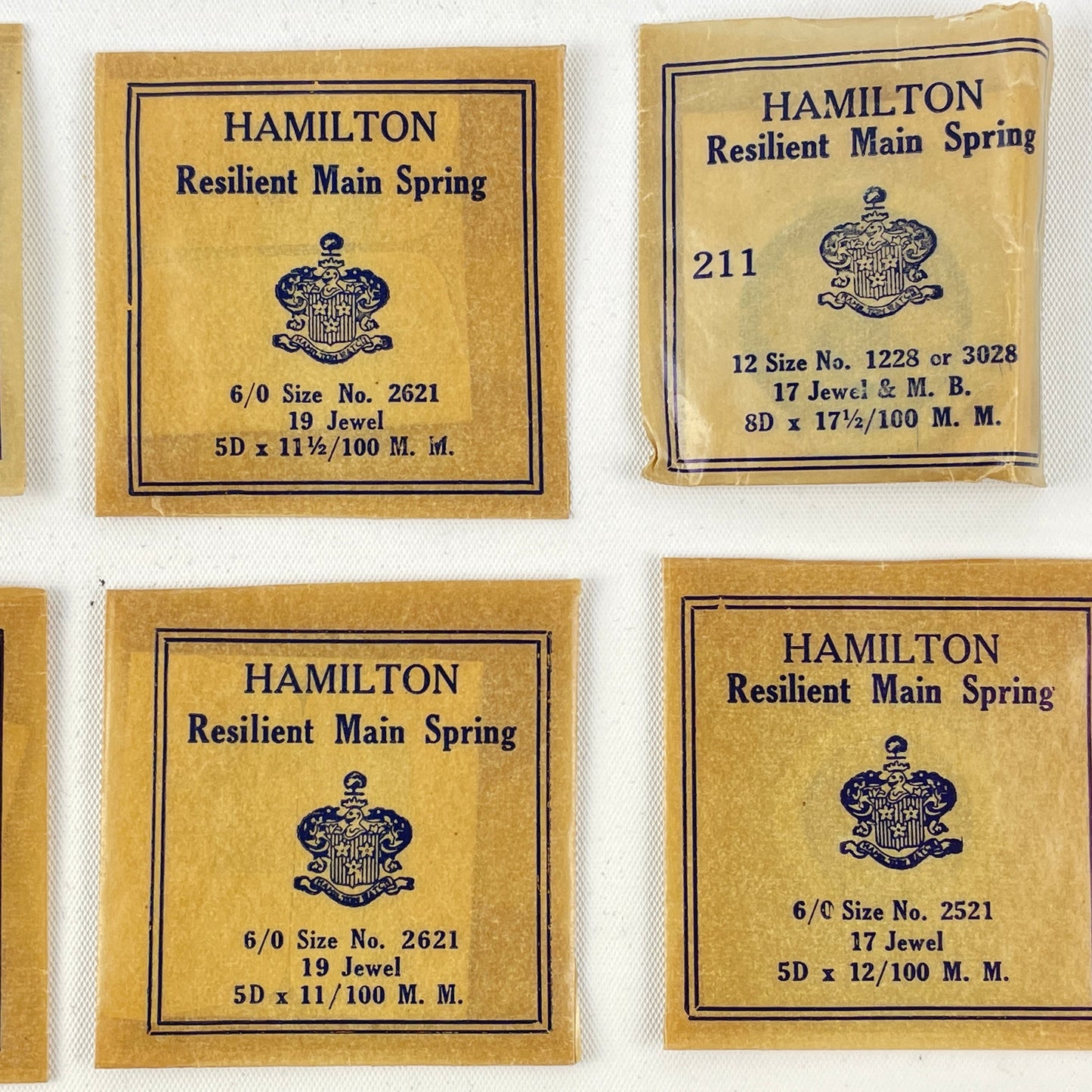 Lot 105- Genuine NOS Hamilton Factory 6/0 & 12 Size Mainsprings
