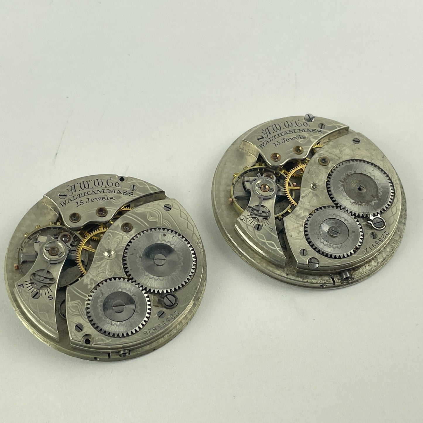 Mar Lot 41- Waltham 14S Pocket Watch Movements (2)