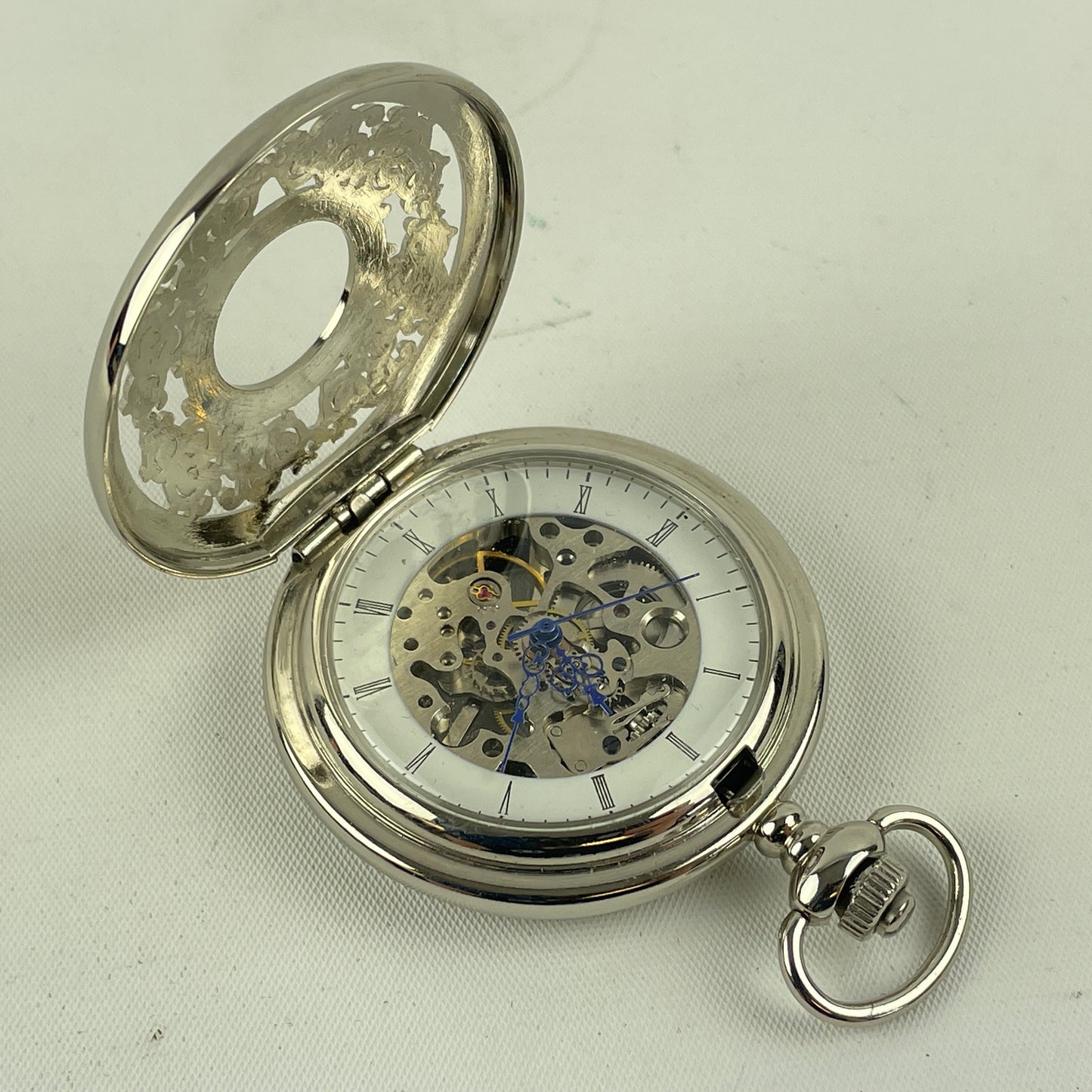 Mar Lot 78- Swiss Modern Skeletonized Pocket Watch