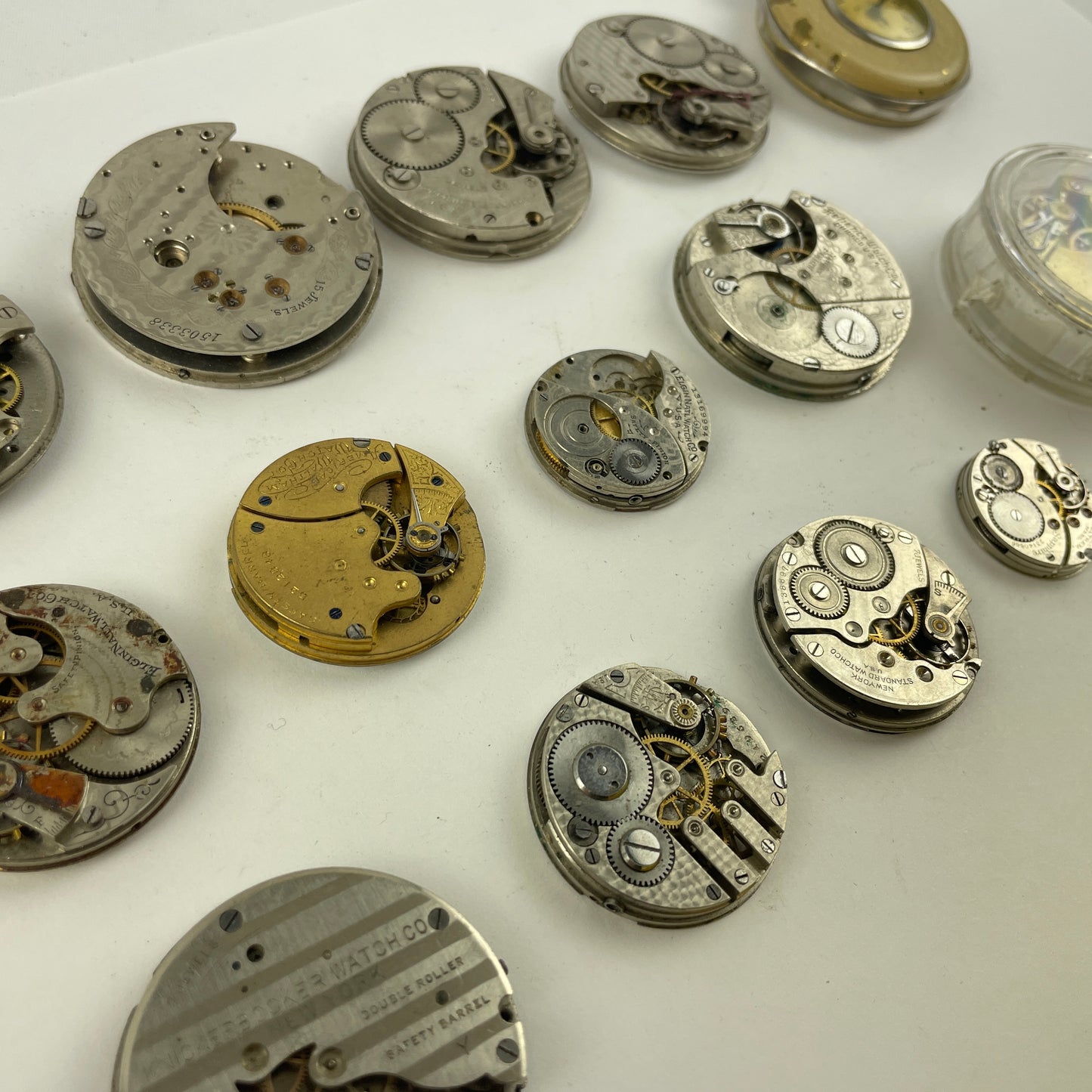 Mar Lot 128- Waltham| NY Standard| Elgin| Ingersoll| Reliance| New Haven PW Movement Assortment
