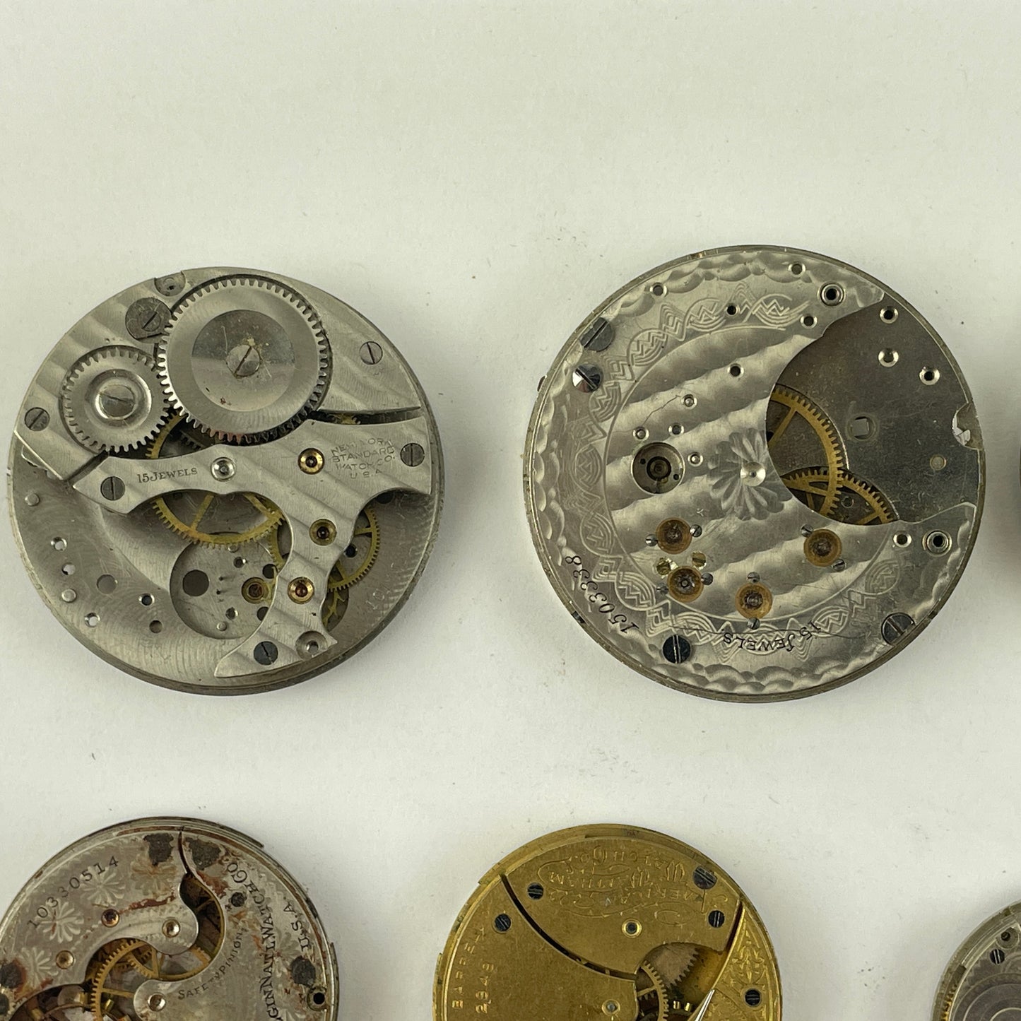 Mar Lot 128- Waltham| NY Standard| Elgin| Ingersoll| Reliance| New Haven PW Movement Assortment