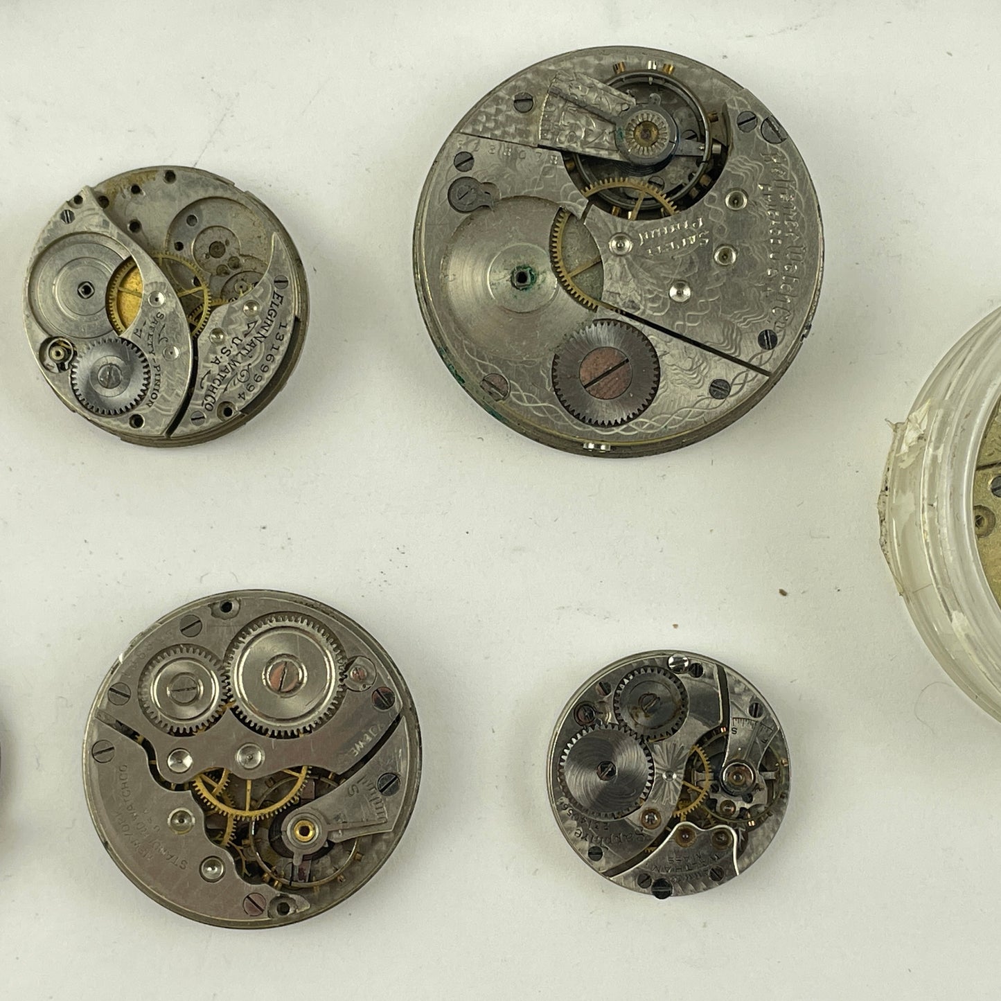 Mar Lot 128- Waltham| NY Standard| Elgin| Ingersoll| Reliance| New Haven PW Movement Assortment