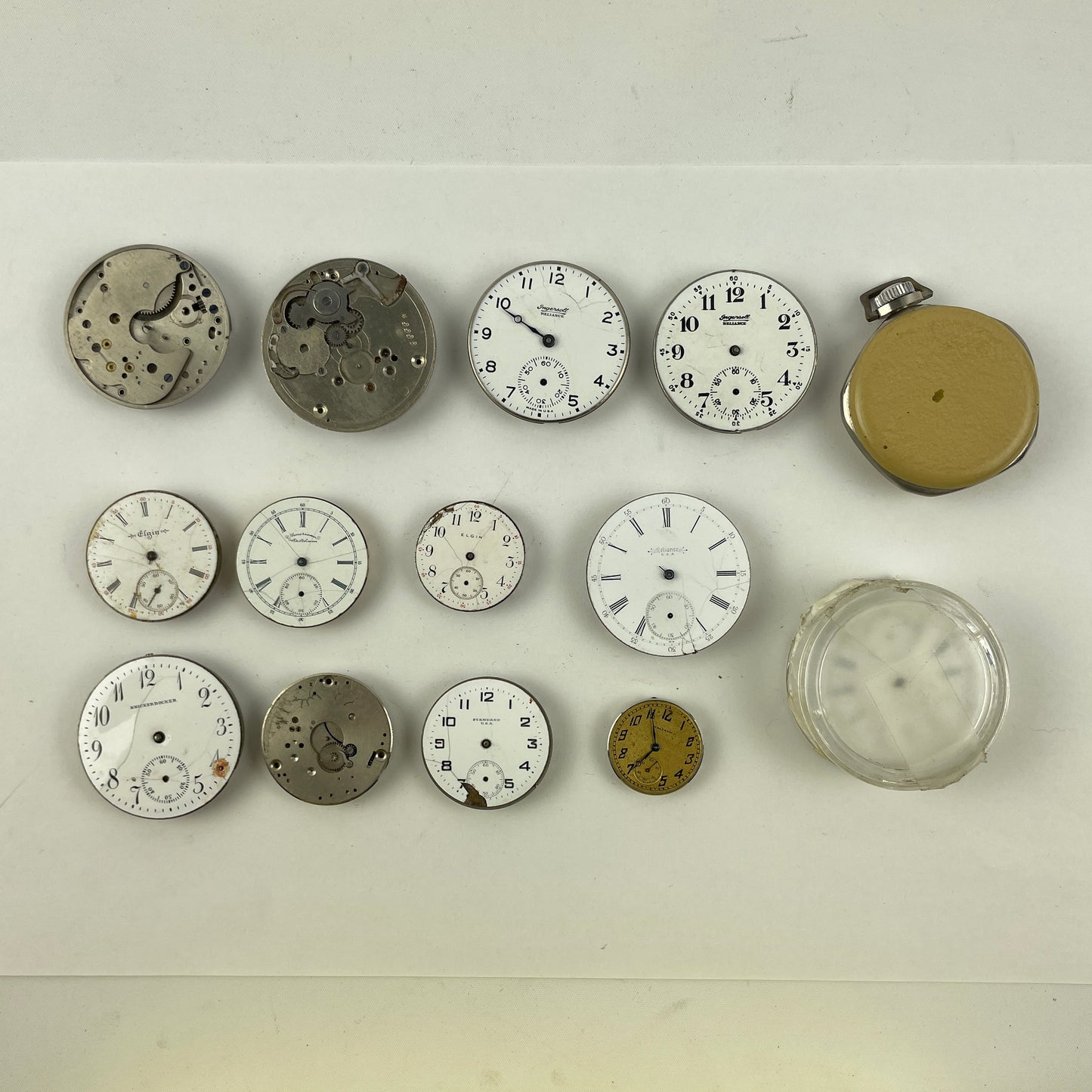 Mar Lot 128- Waltham| NY Standard| Elgin| Ingersoll| Reliance| New Haven PW Movement Assortment