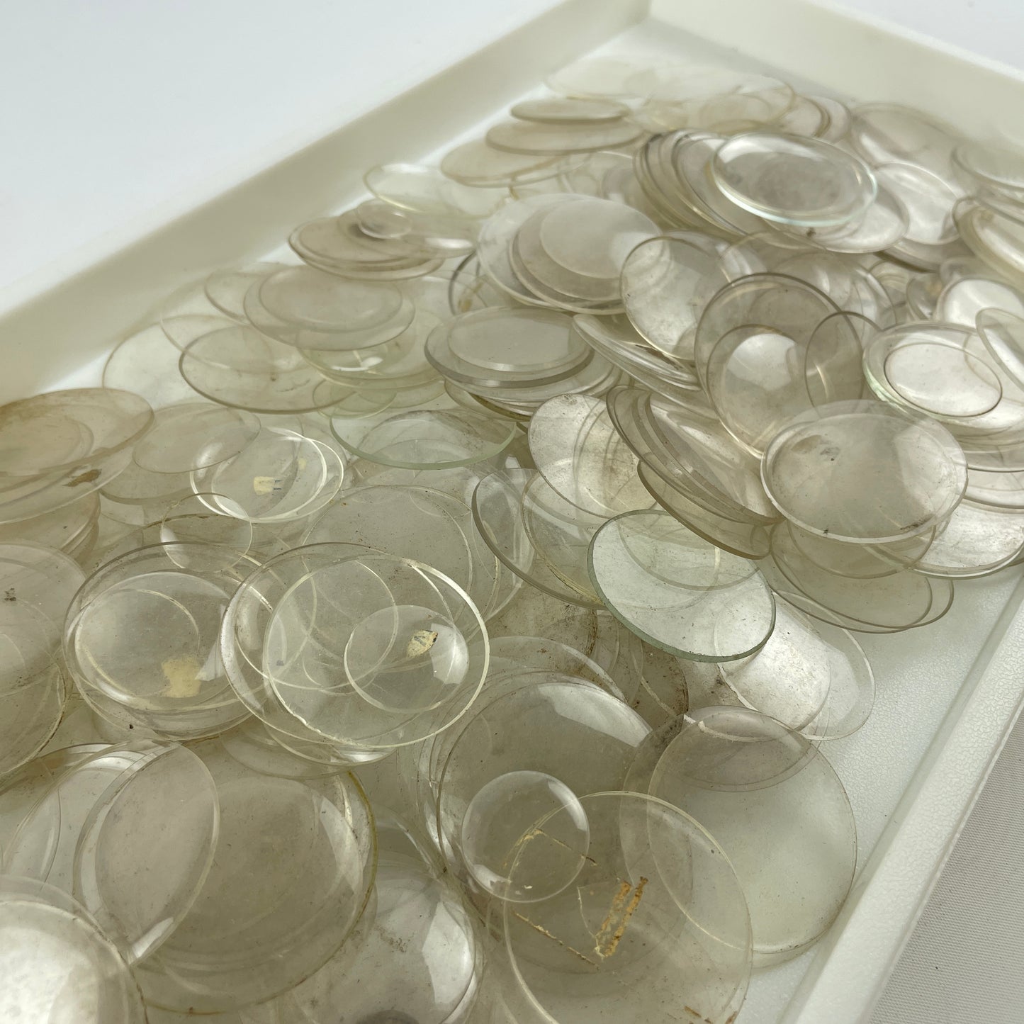 Mar Lot 132- Watchmaker’s Selection of Glass NOS Pocket Watch Crystals 350+