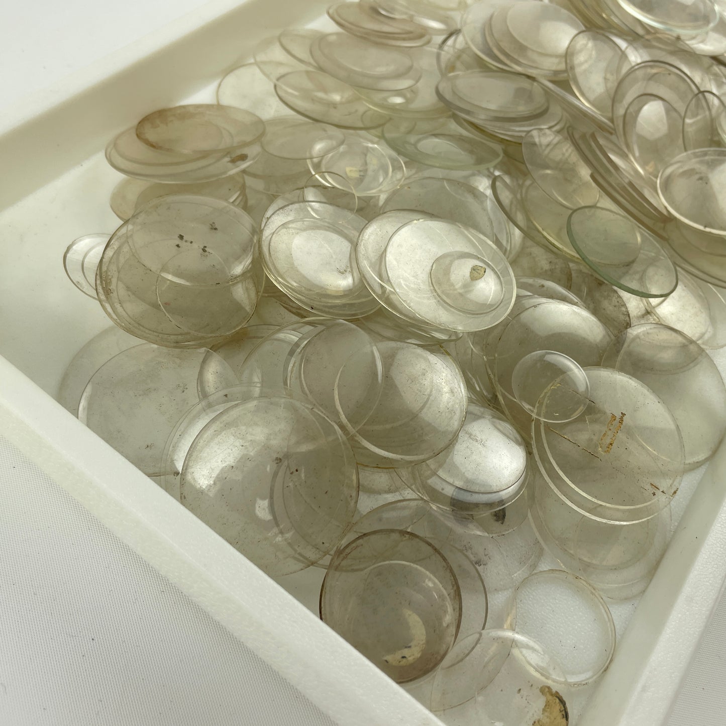 Mar Lot 132- Watchmaker’s Selection of Glass NOS Pocket Watch Crystals 350+