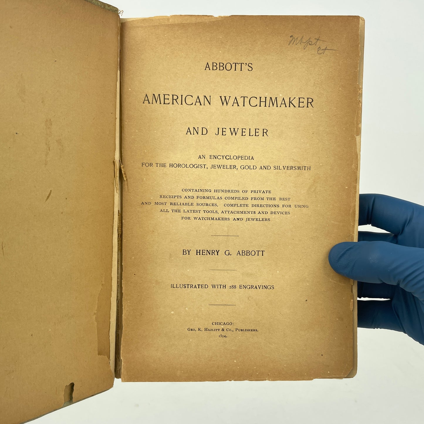 Mar Lot 92- Abbott's American Watchmaker And Jeweler Book