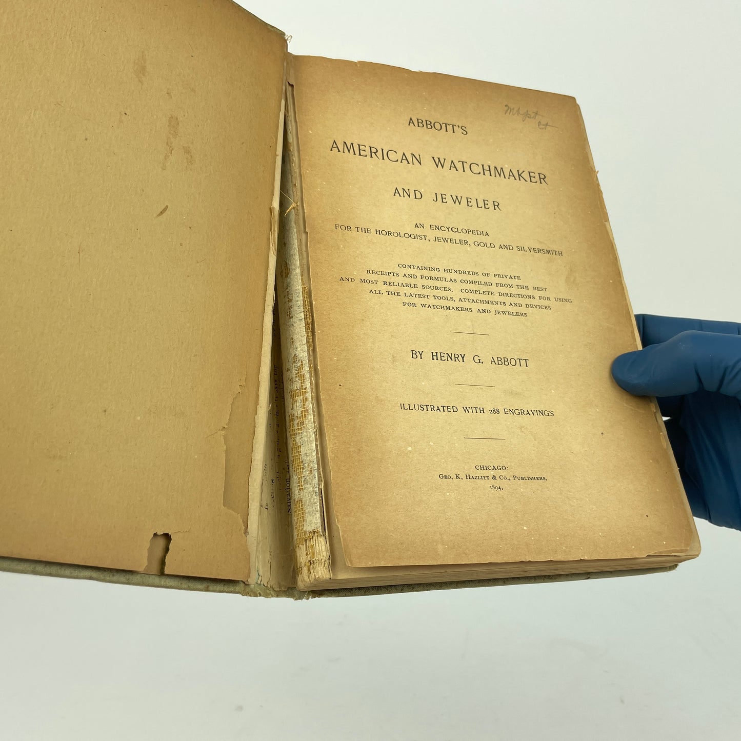 Mar Lot 92- Abbott's American Watchmaker And Jeweler Book