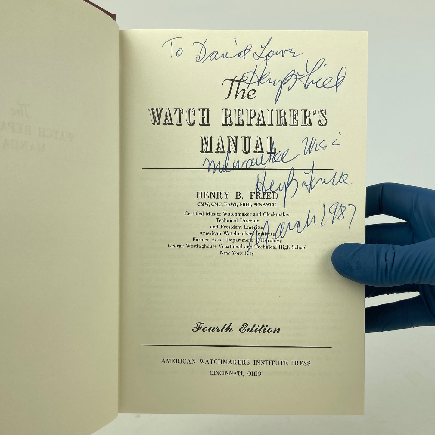 Mar Lot 110- The Watch Repairer's Manual