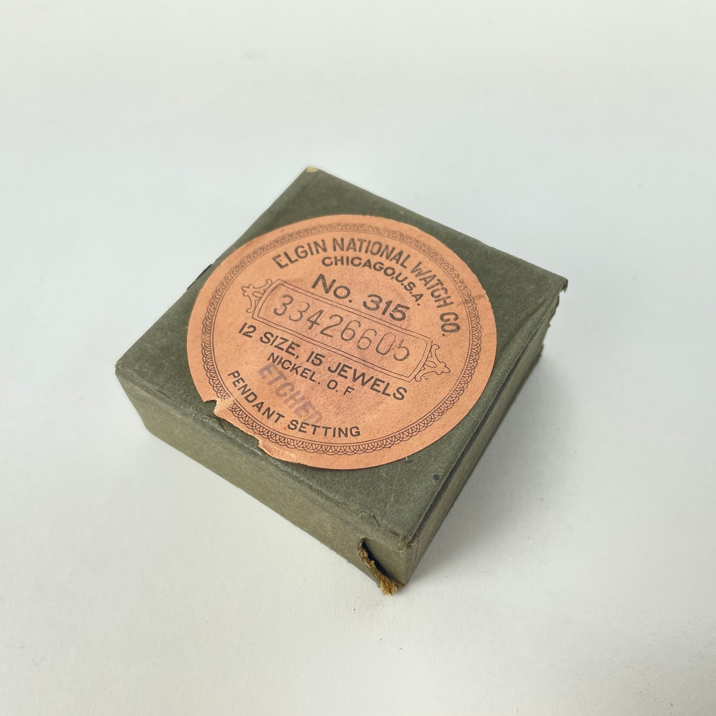 Elgin 12 Size Boxed Movement Shipping Container