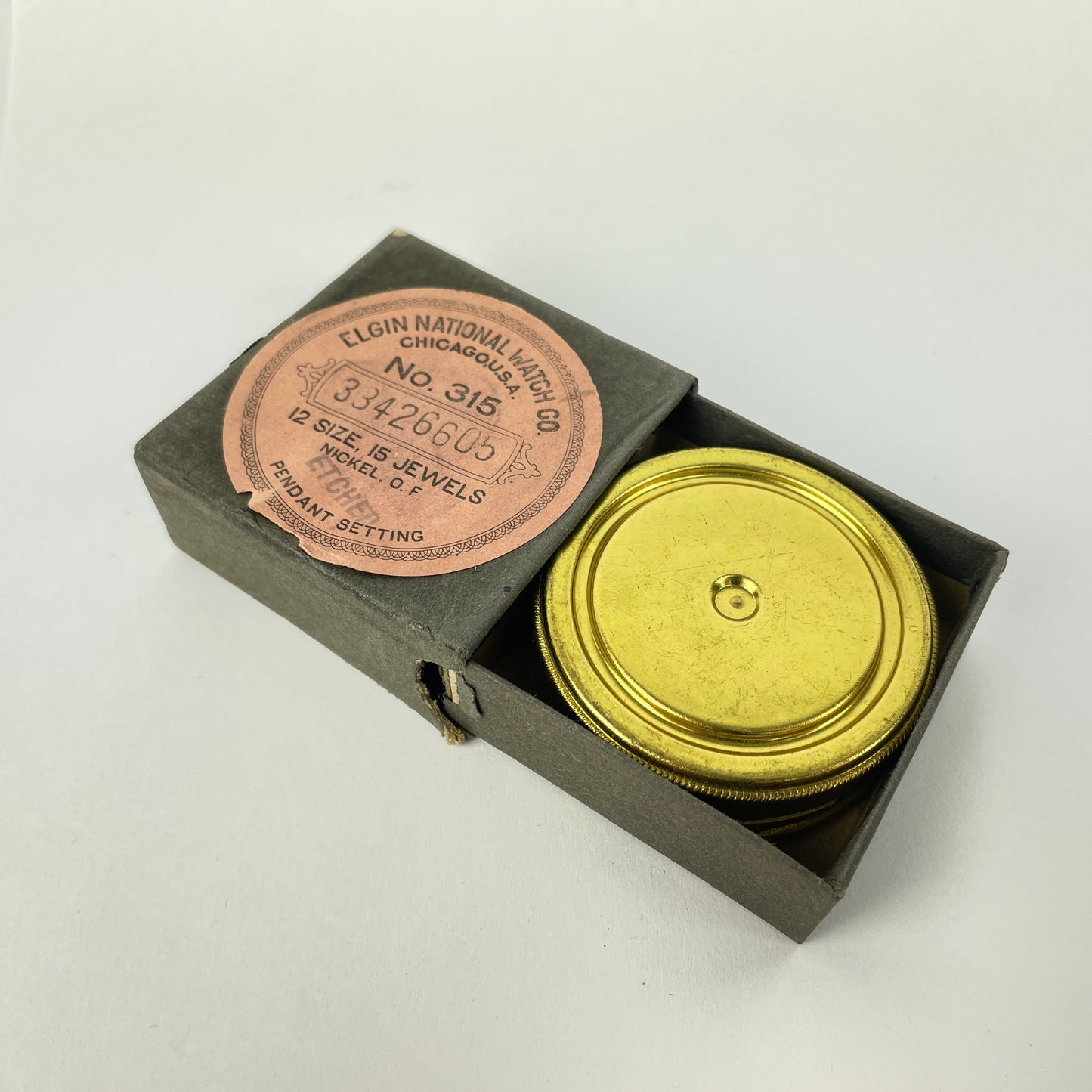 Elgin 12 Size Boxed Movement Shipping Container