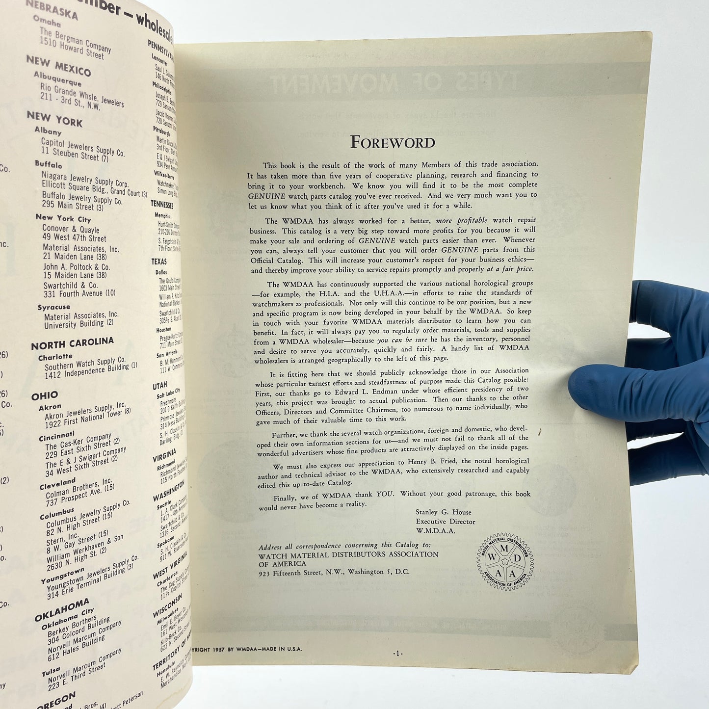 Lot 90- The Official W.M.D.A.A. Catalog Of Genuine Watch Parts
