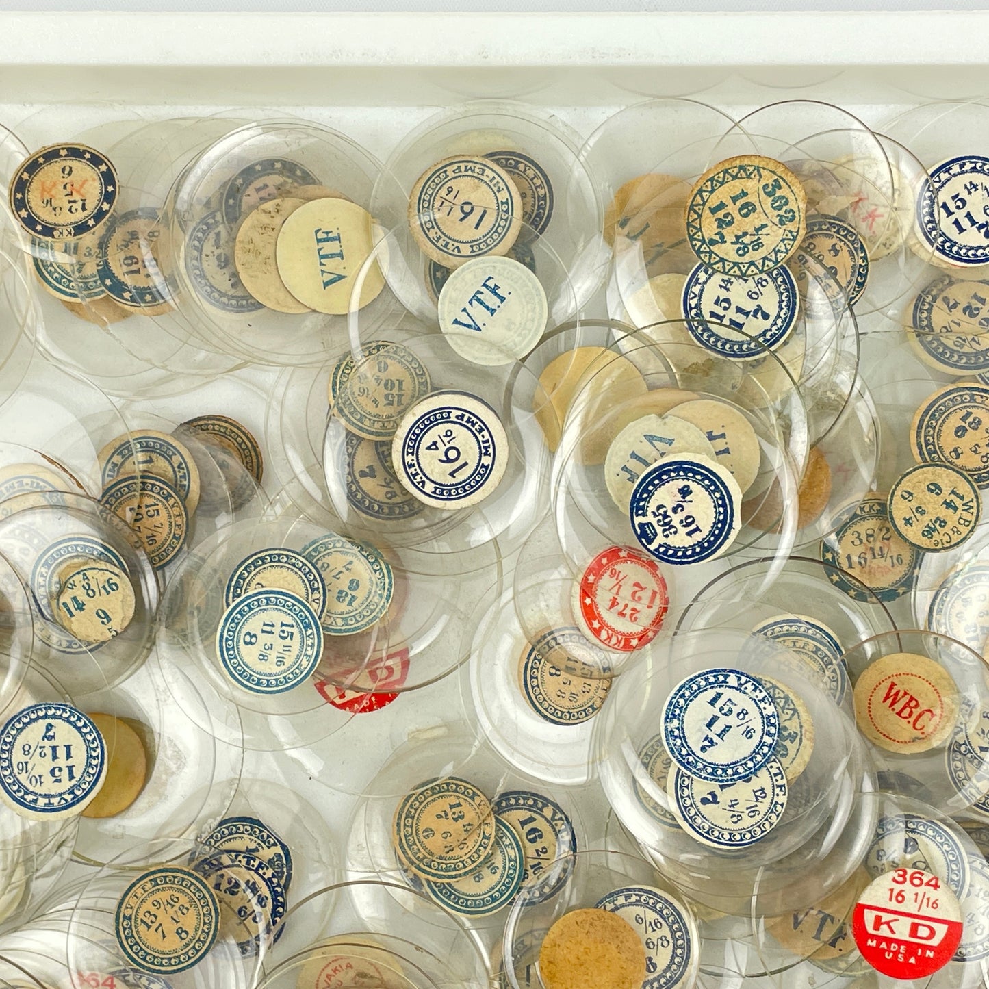 Lot 108- Watchmaker’s Selection of 300 Glass NOS Pocket Watch Crystals