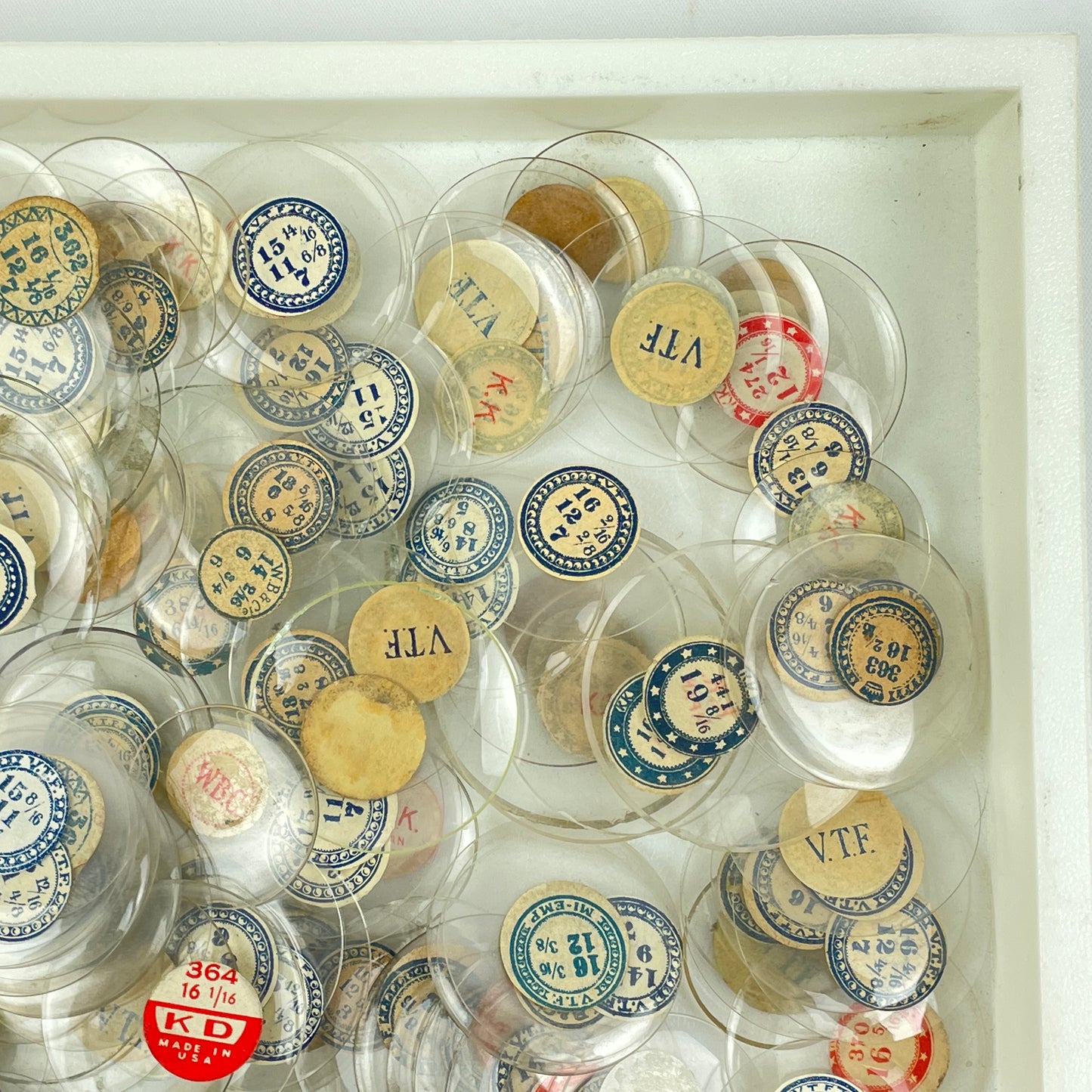 Lot 108- Watchmaker’s Selection of 300 Glass NOS Pocket Watch Crystals