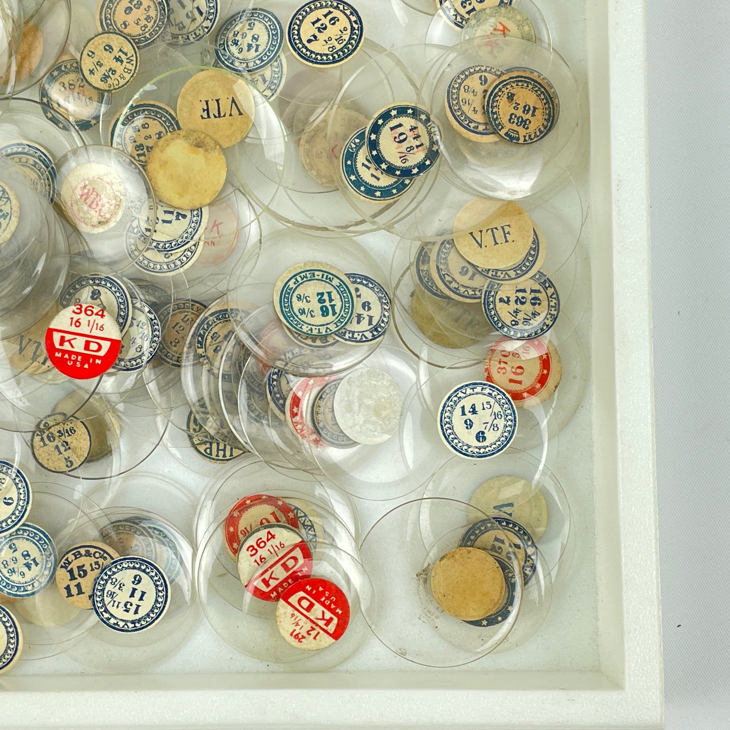 Lot 108- Watchmaker’s Selection of 300 Glass NOS Pocket Watch Crystals