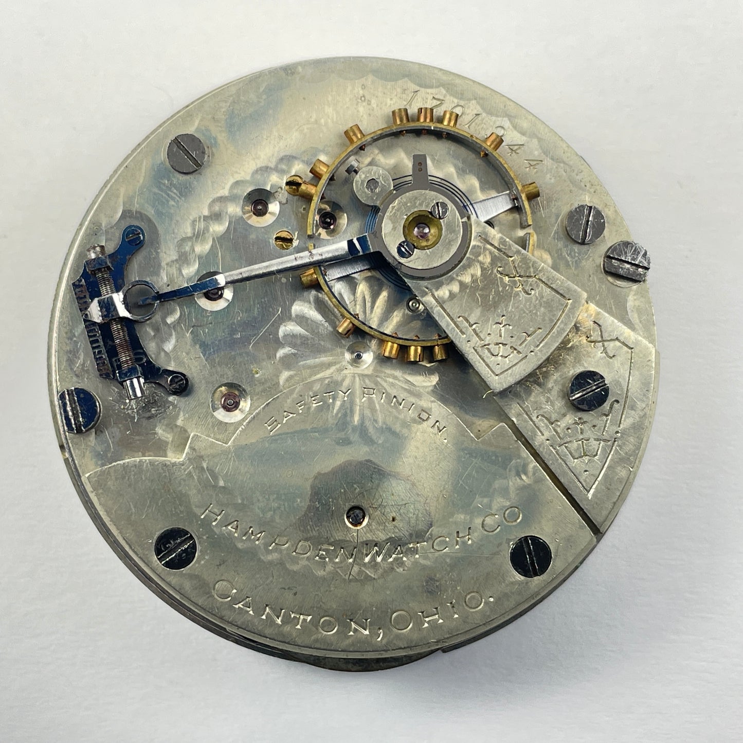 Lot 33- Hampden 18 Size Open Face Pocket Watch Movement