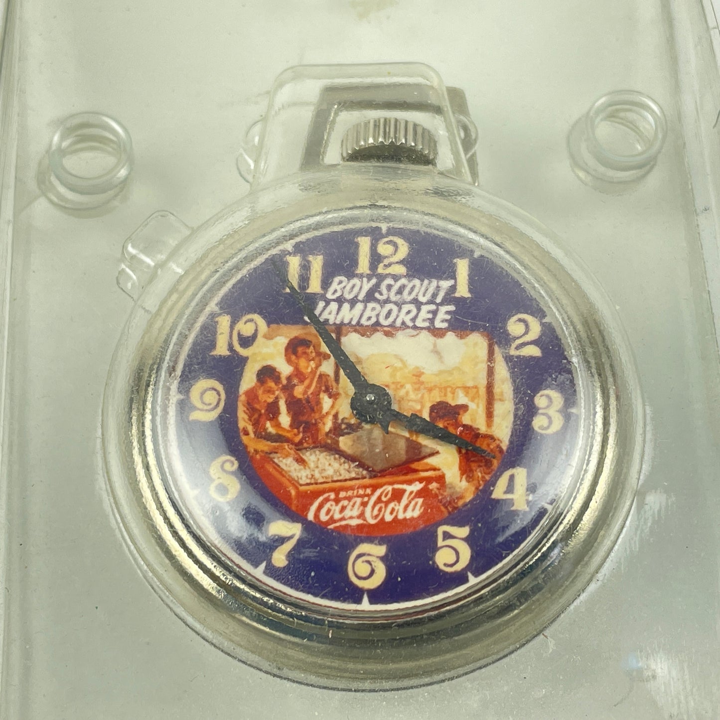 Lot 88- Westclox NOS 1970’s “BOY SCOUT JAMBOREE” Mechanical Pocket Watch