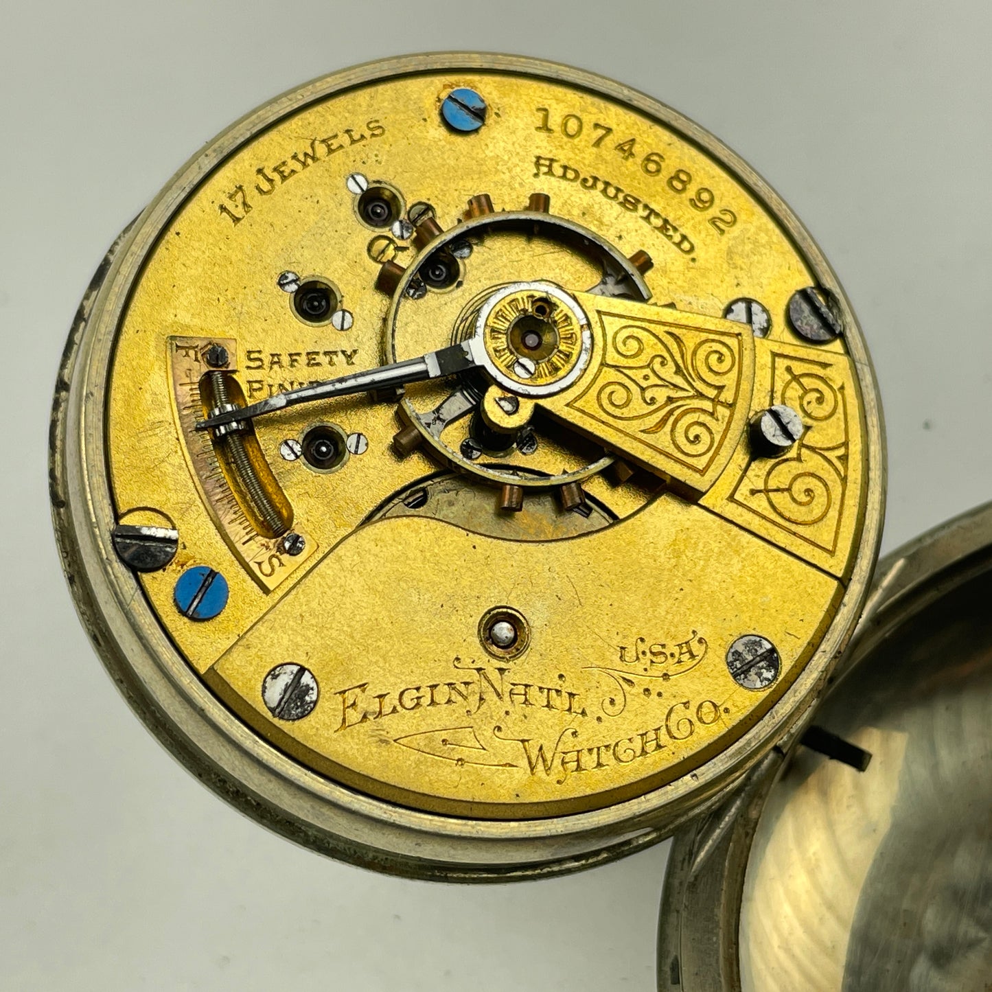 Lot 47- Elgin 18 Size Open Face 17 Jewel Pocket Watch