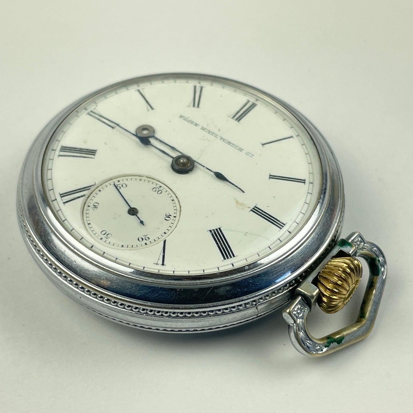 Lot 124- Elgin 18 Size 7 Jewel Open Face Pocket Watch