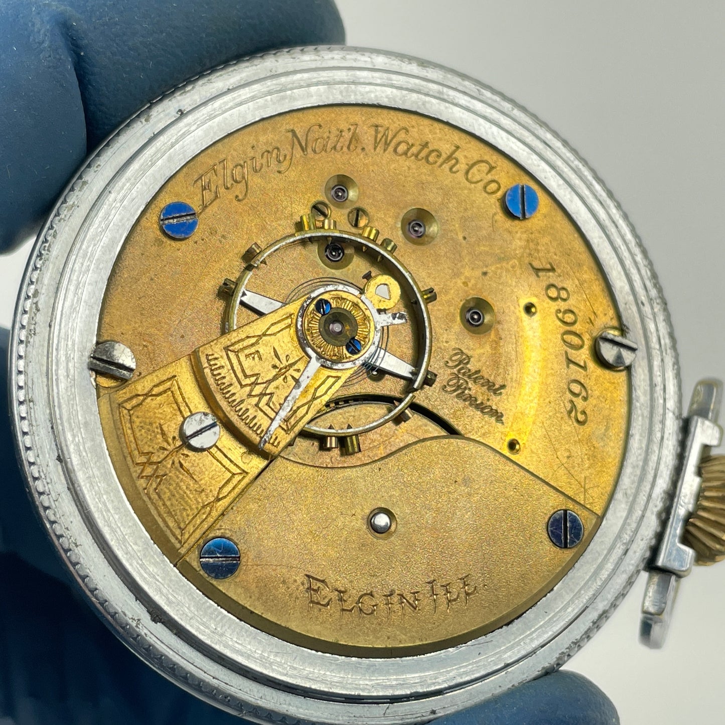 Lot 124- Elgin 18 Size 7 Jewel Open Face Pocket Watch