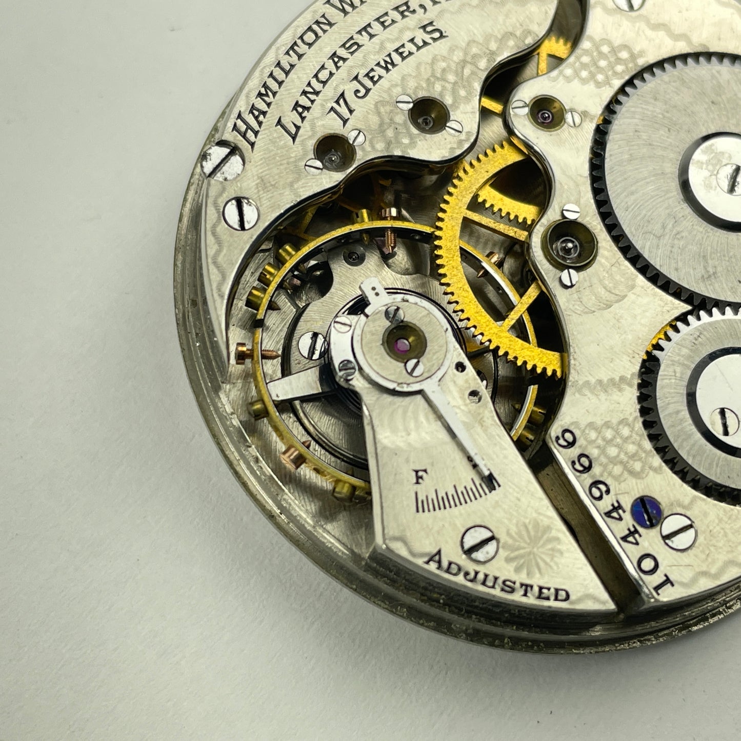 Lot 52- Hamilton 16 Size 974 Nickel 17 Jewel Pocket Watch Movement