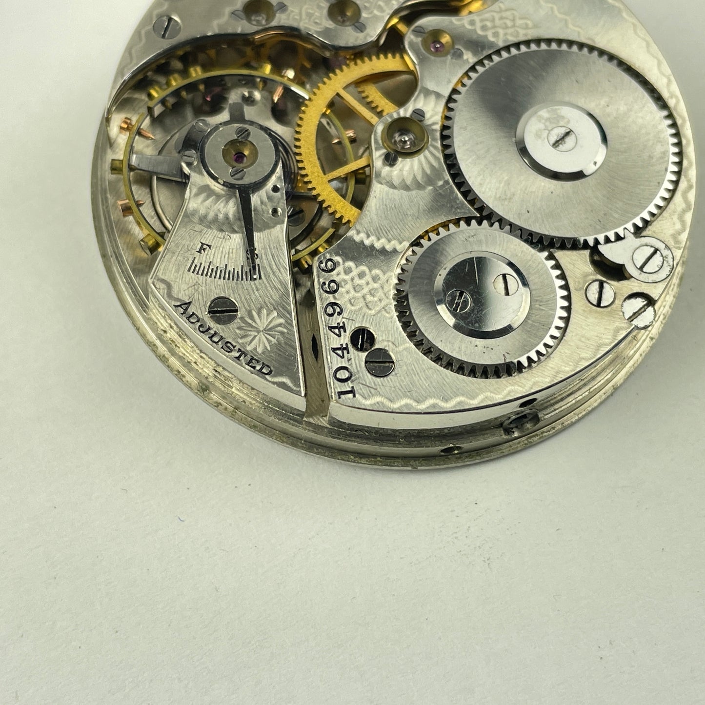 Lot 52- Hamilton 16 Size 974 Nickel 17 Jewel Pocket Watch Movement