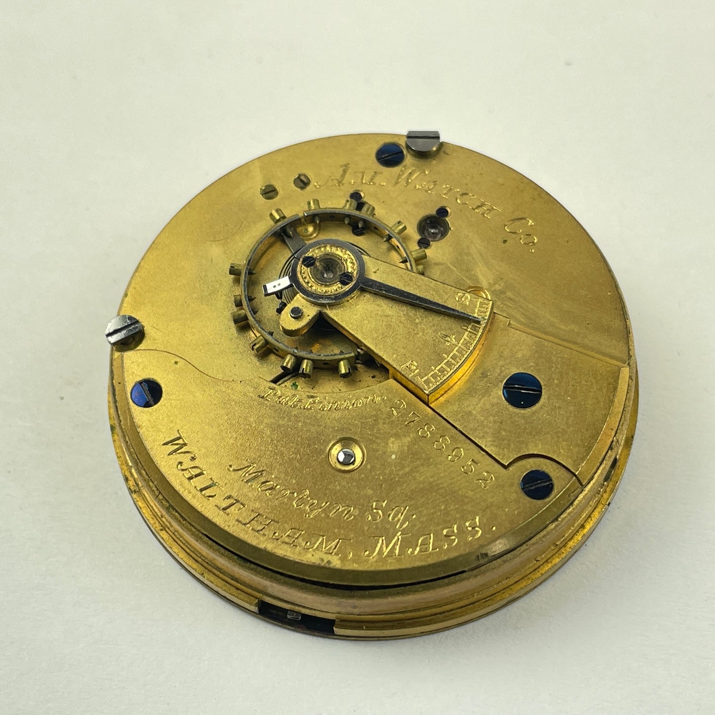 Lot 54- Waltham 18 Size Hunting Gilt Pocket Watch Movements