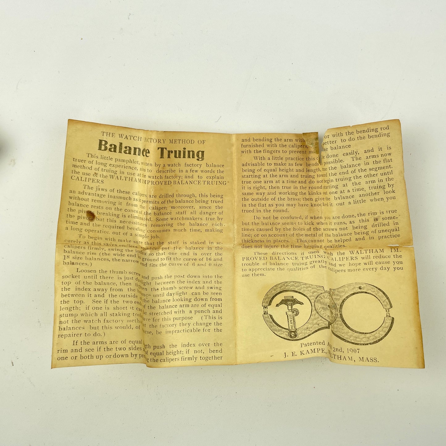 Lot 60- Watchmaker’s Boxed Hand Nickel Caliper w/ Instructions