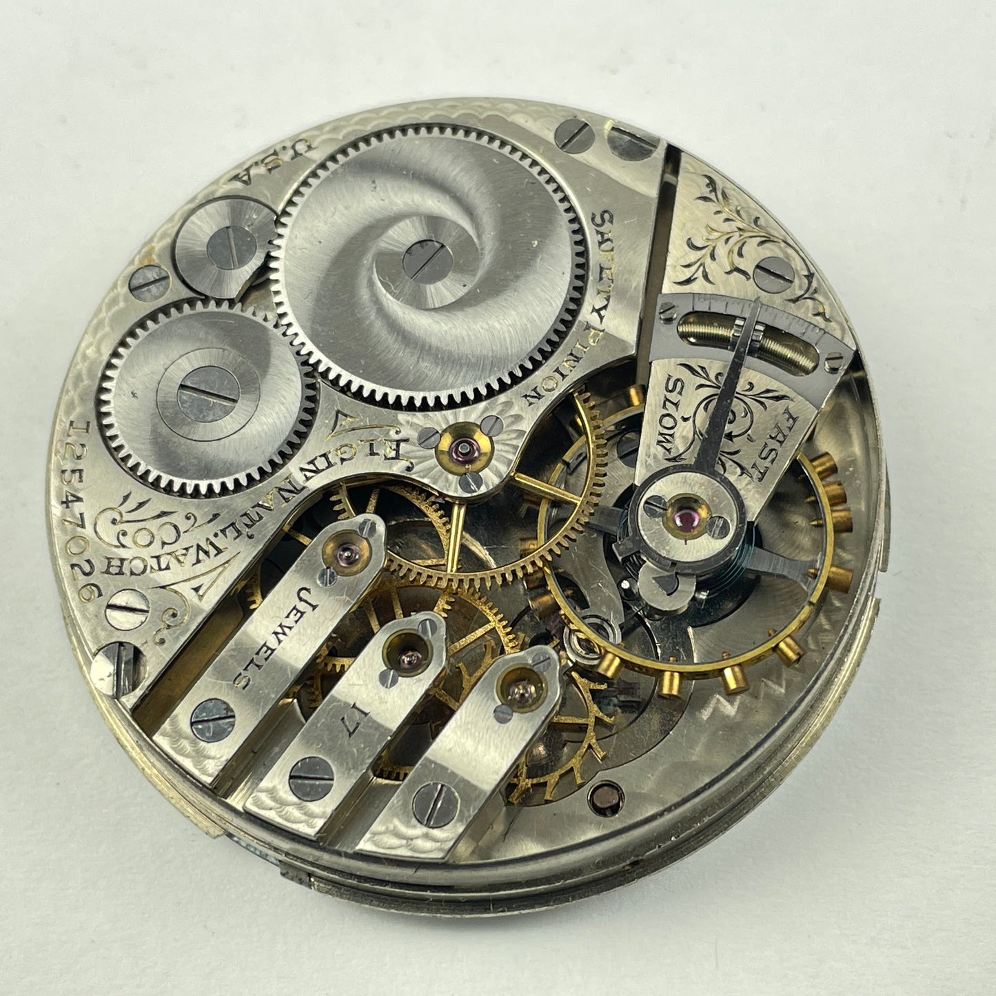 Lot 70- Elgin 16 Size 3-Finger Bridge Pocket Watch Movement