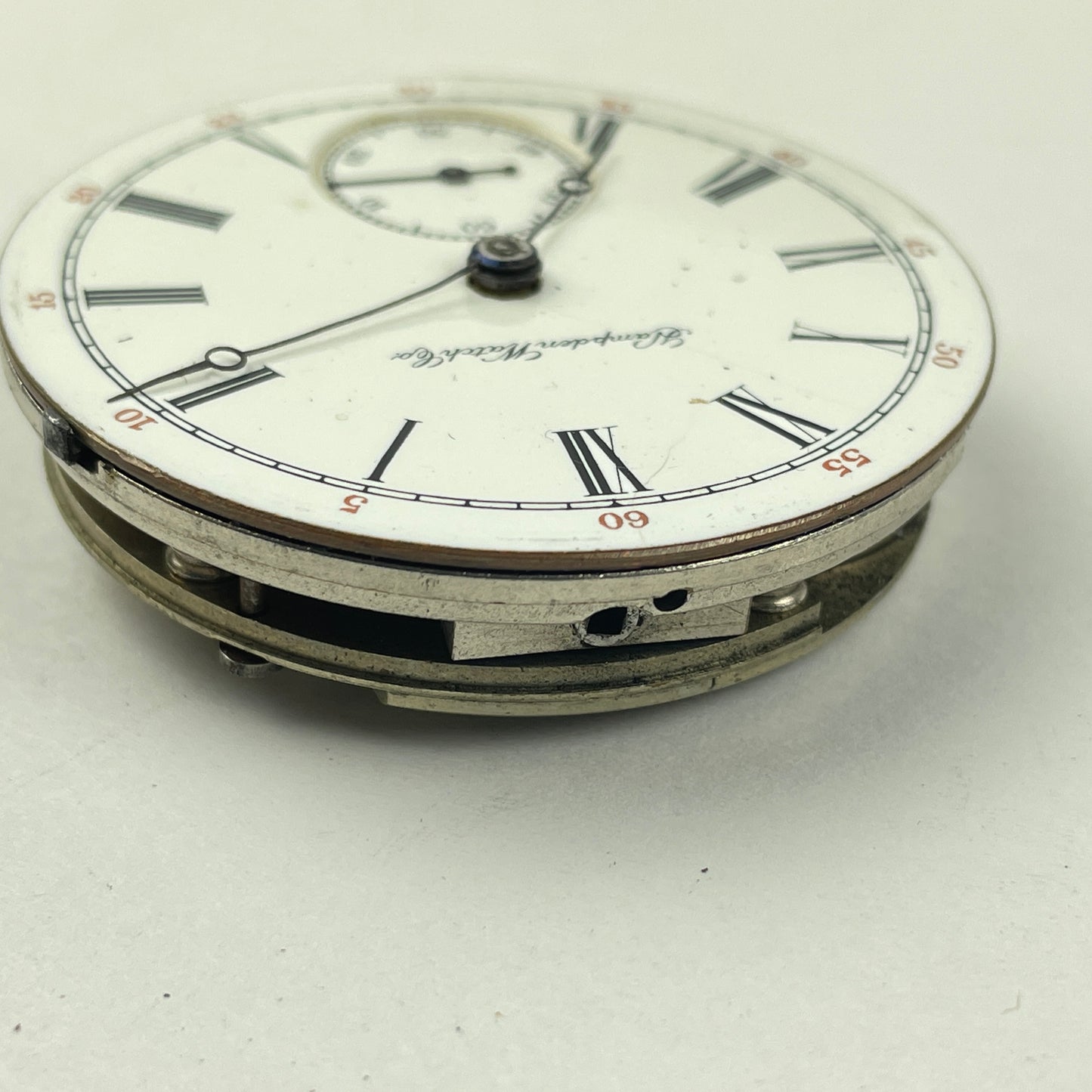 Lot 8- Hampden 18 Size 15 Jewel Nickel Pocket Watch Movement