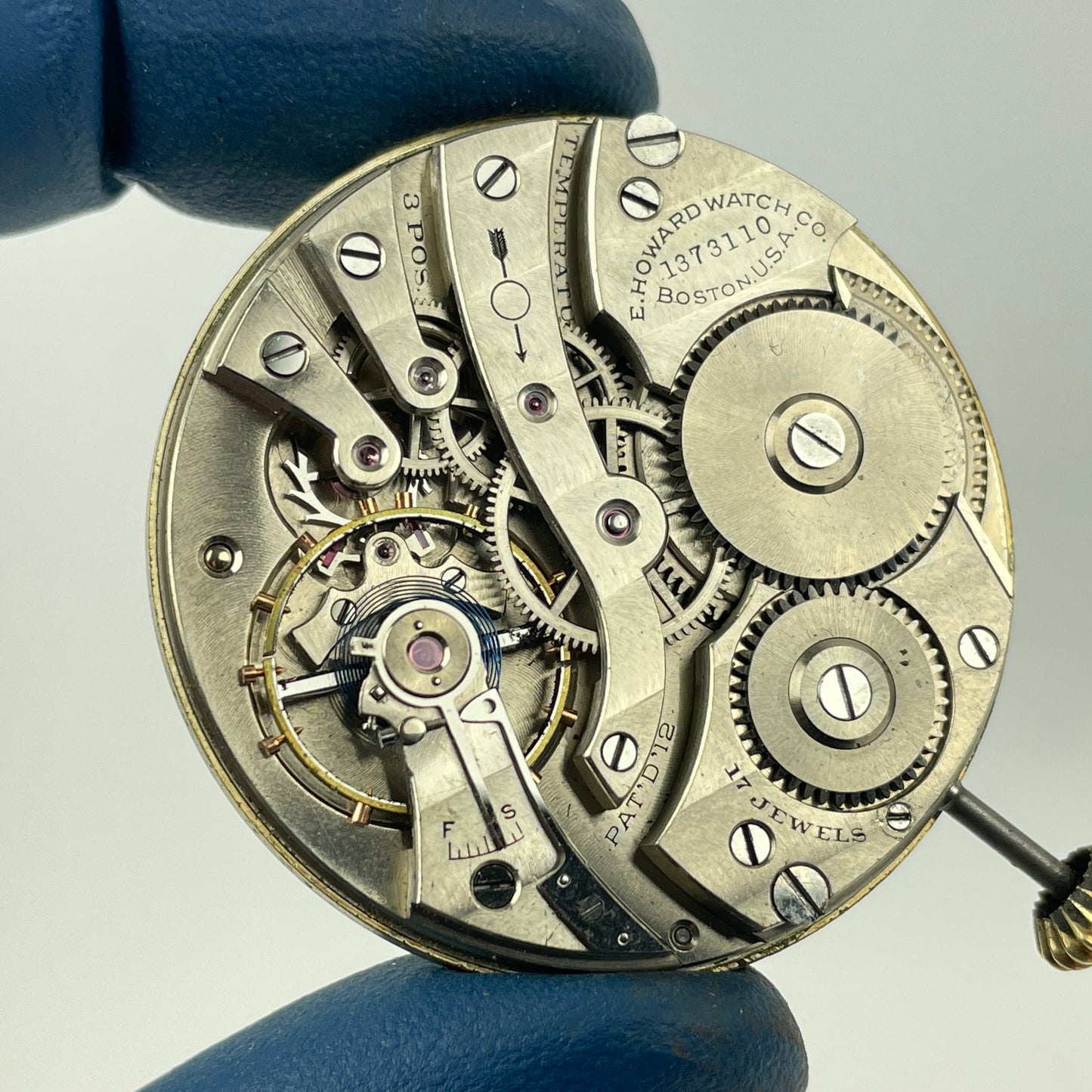 Lot 18- E. Howard & Co. 12 Size Pocket Watch Movement