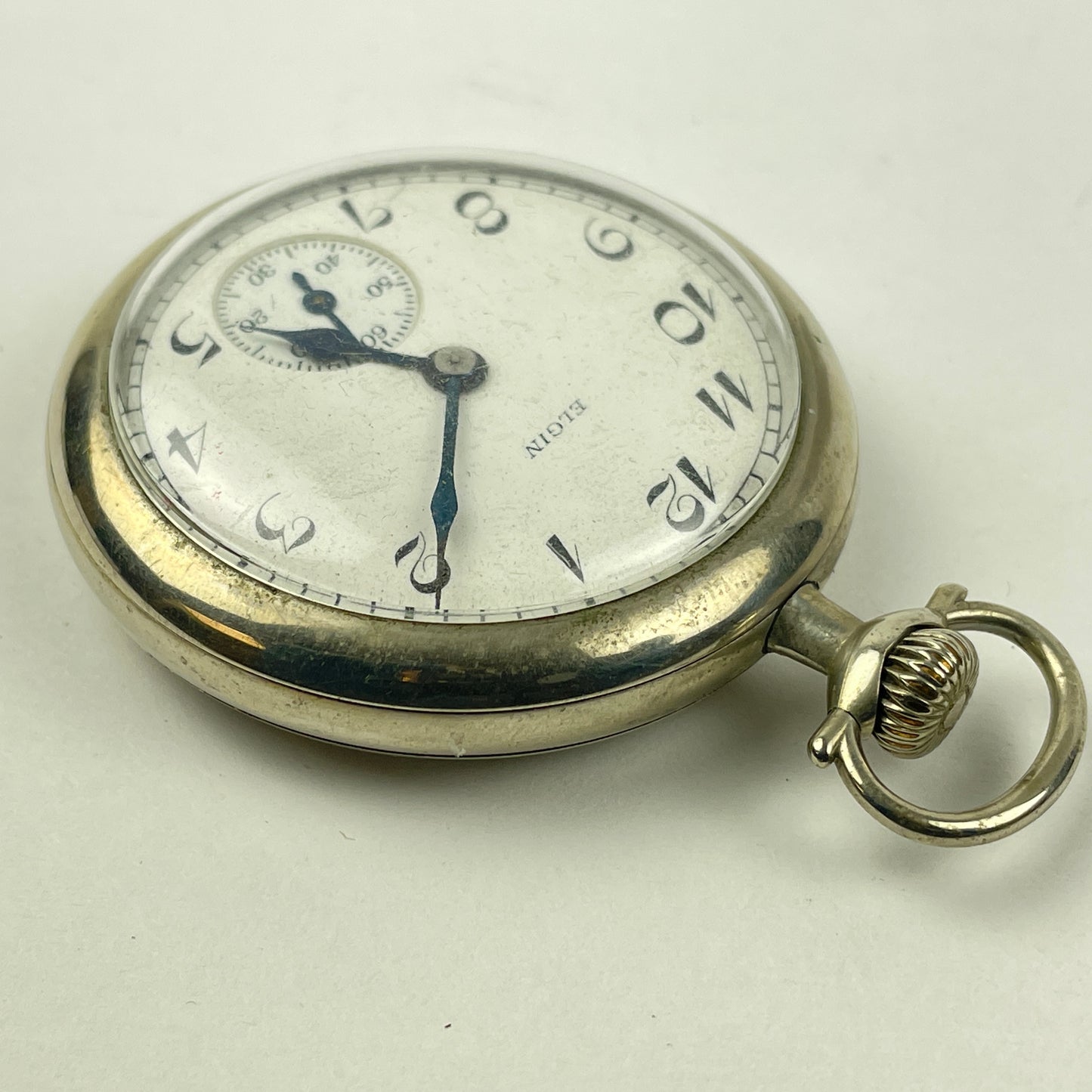 Lot 81- Elgin 16 Size Nickel 7 Jewel Open Face Pocket Watch