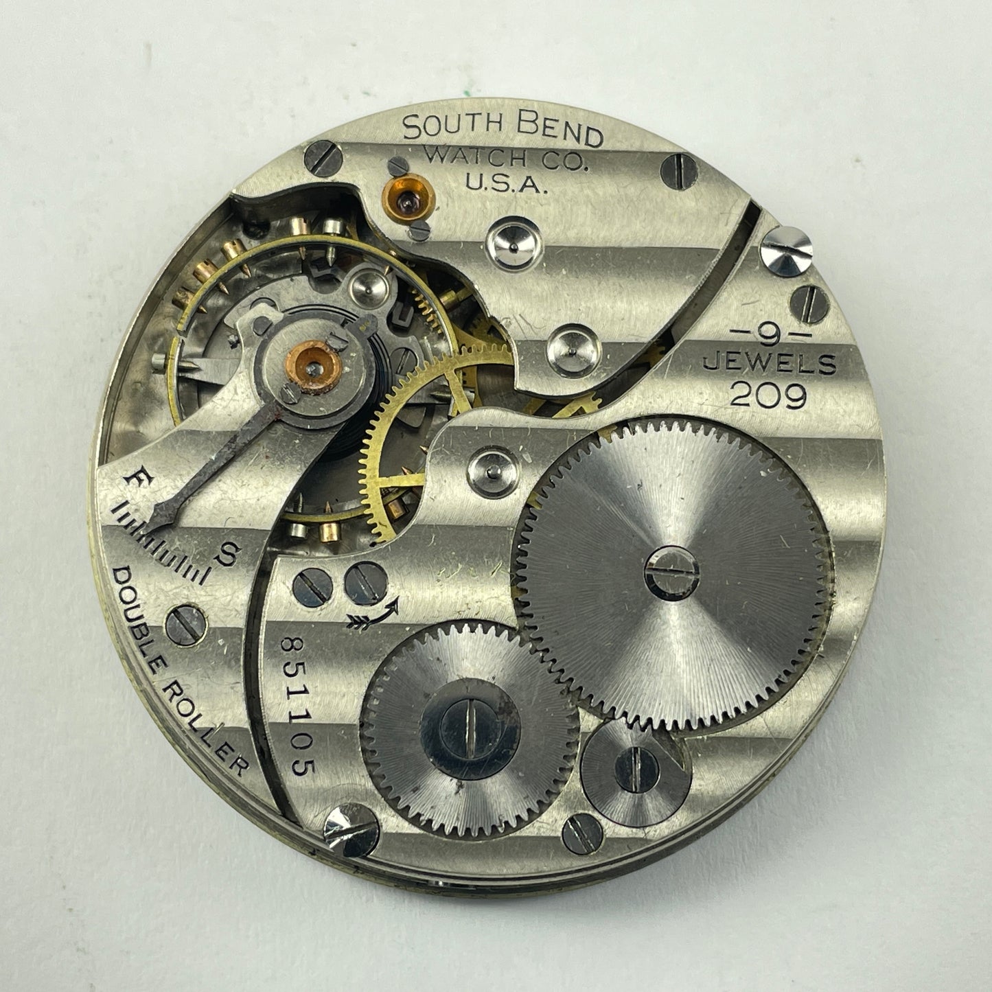 Lot 59- South Bend Watch Co. 16 Size Grade 209 Pocket Watch Movement