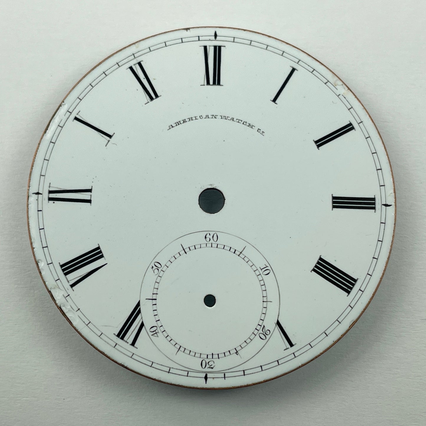 Apr Lot 16- Waltham 18 Size “PINNED” Enamel Model 1857 Pocket Watch Dial