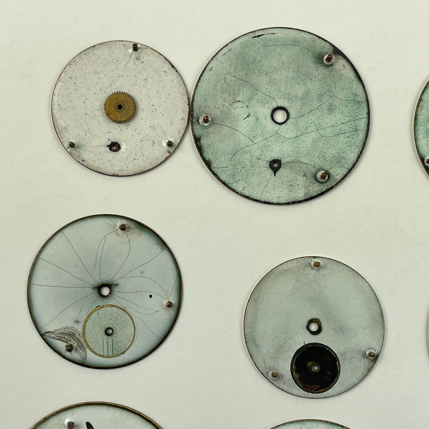 Apr Lot 26- Waltham Assortment of 12 Enamel Pocket Watch Dials