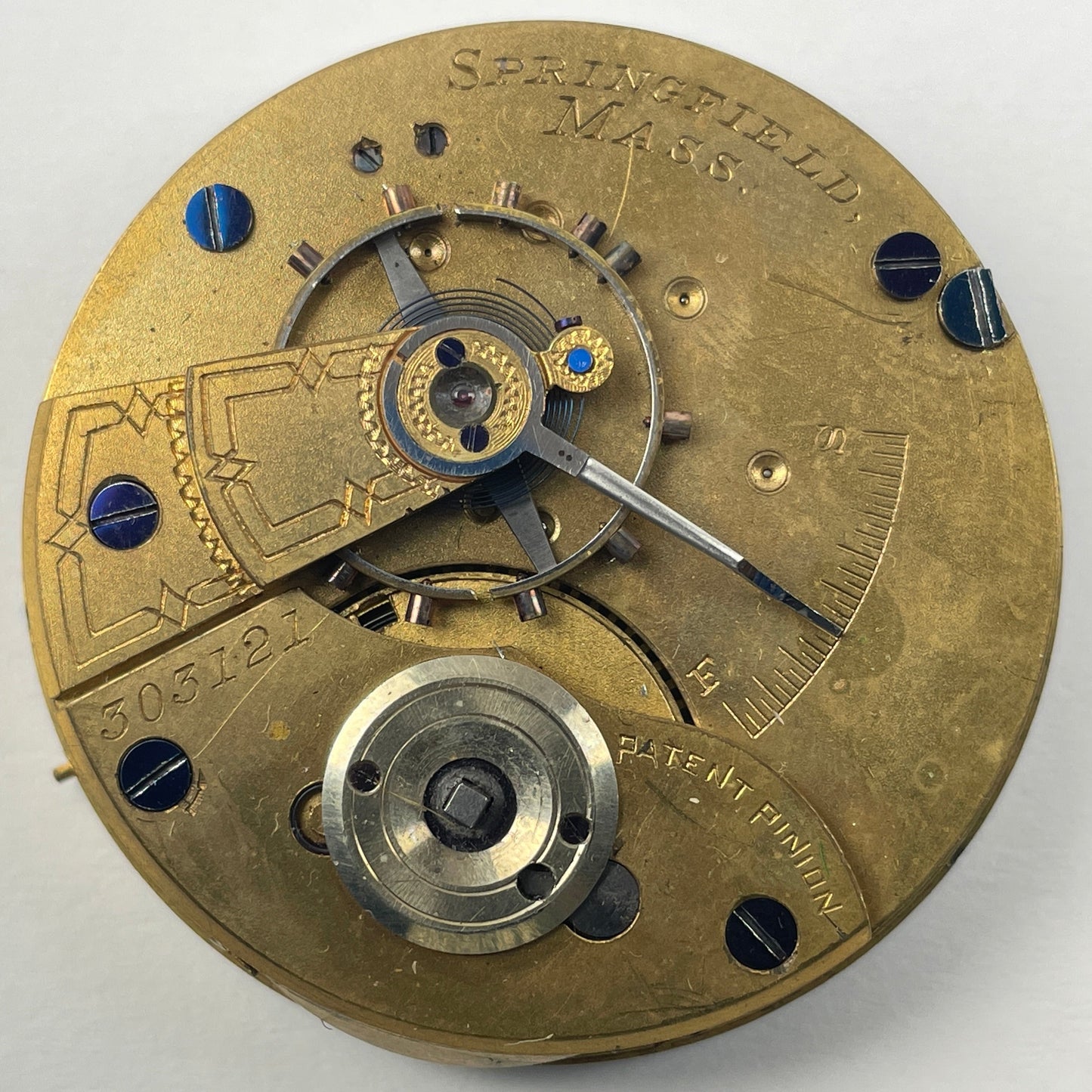 Apr Lot 17- Hampden 18 Size Key Wind & Key Set Pocket Watch Movement