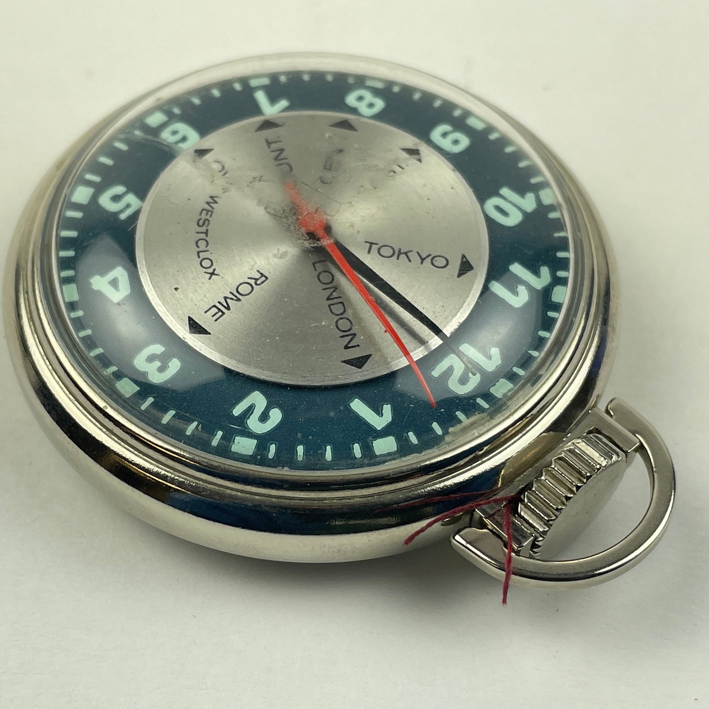 Apr Lot 111- Westclox 1950 “WORLD TIME” Pocket Watch