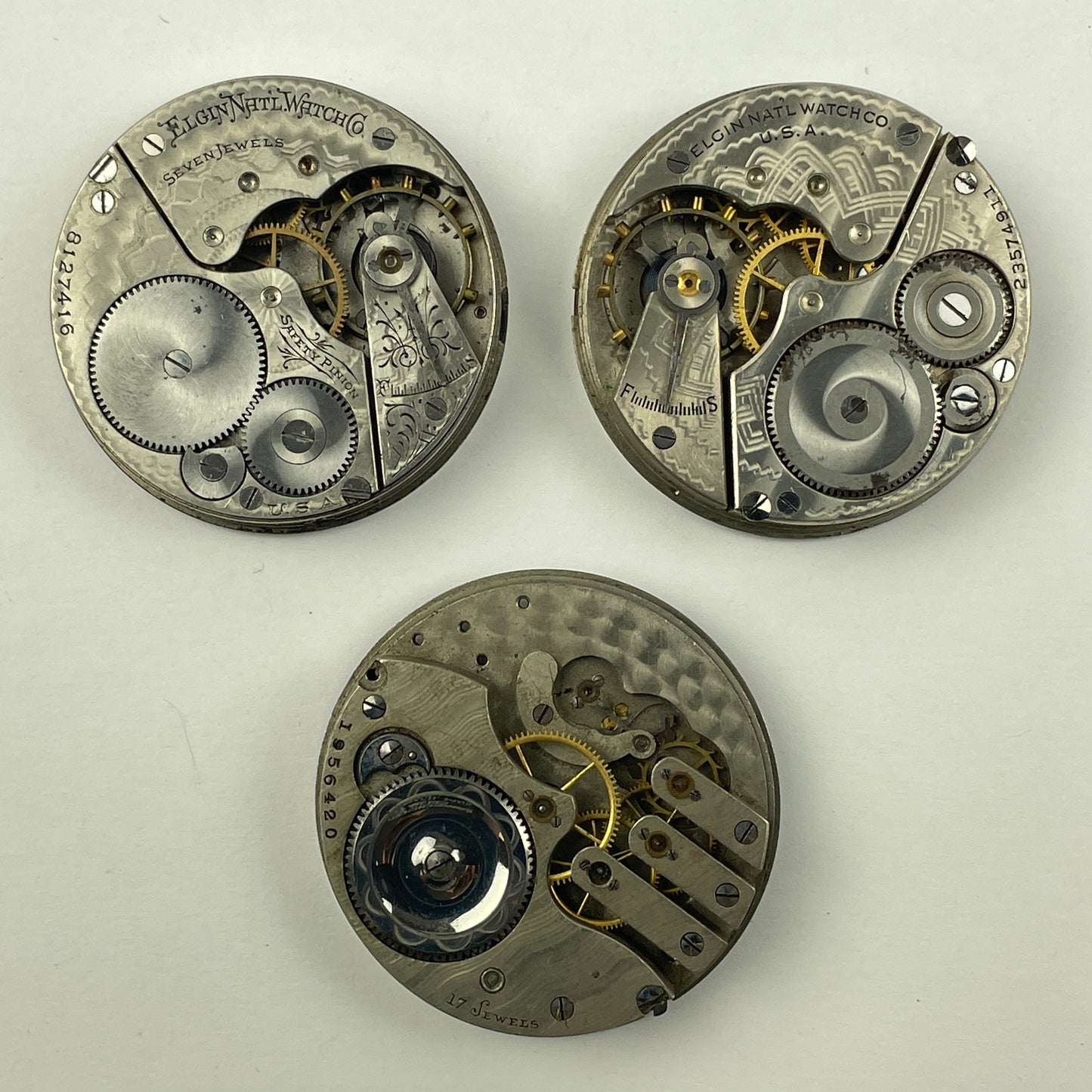 Apr Lot 20- Elgin 16 Size Nickel Pocket Watch Movements