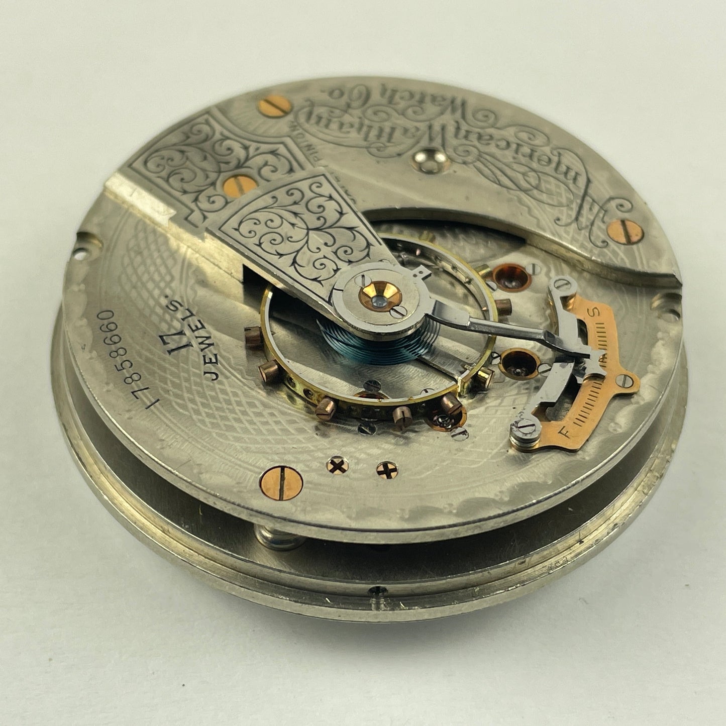 Apr Lot 22- Waltham 18 Size 17 Jewel Model 1883 Pocket Watch Movement