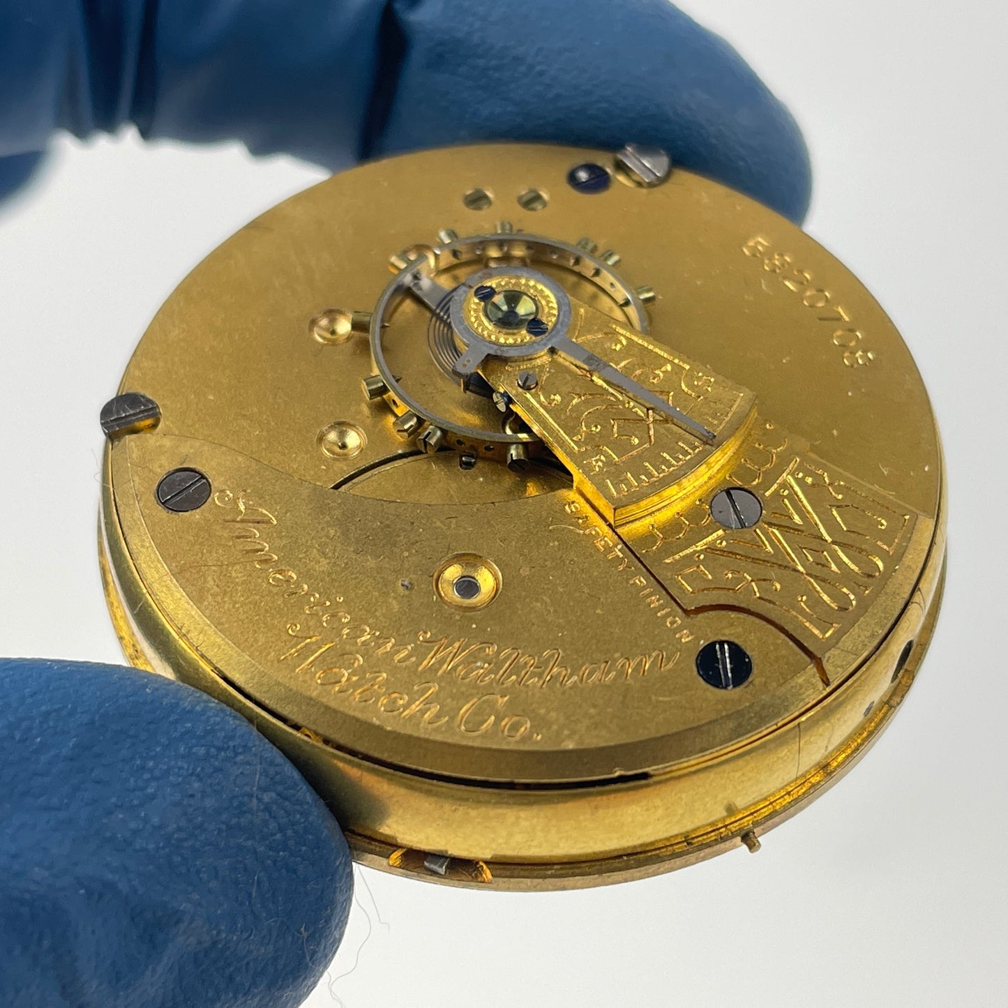 Apr Lot 14- Waltham 18 Size 7 Jewel Open Face Pocket Watch Movement