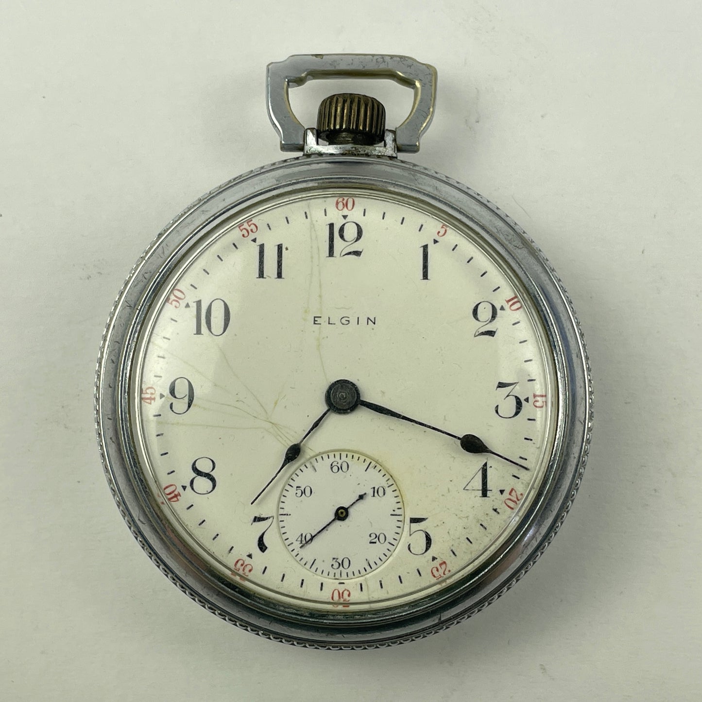 Apr Lot 104- Elgin 18 Size Non-Running Open Face Pocket Watch