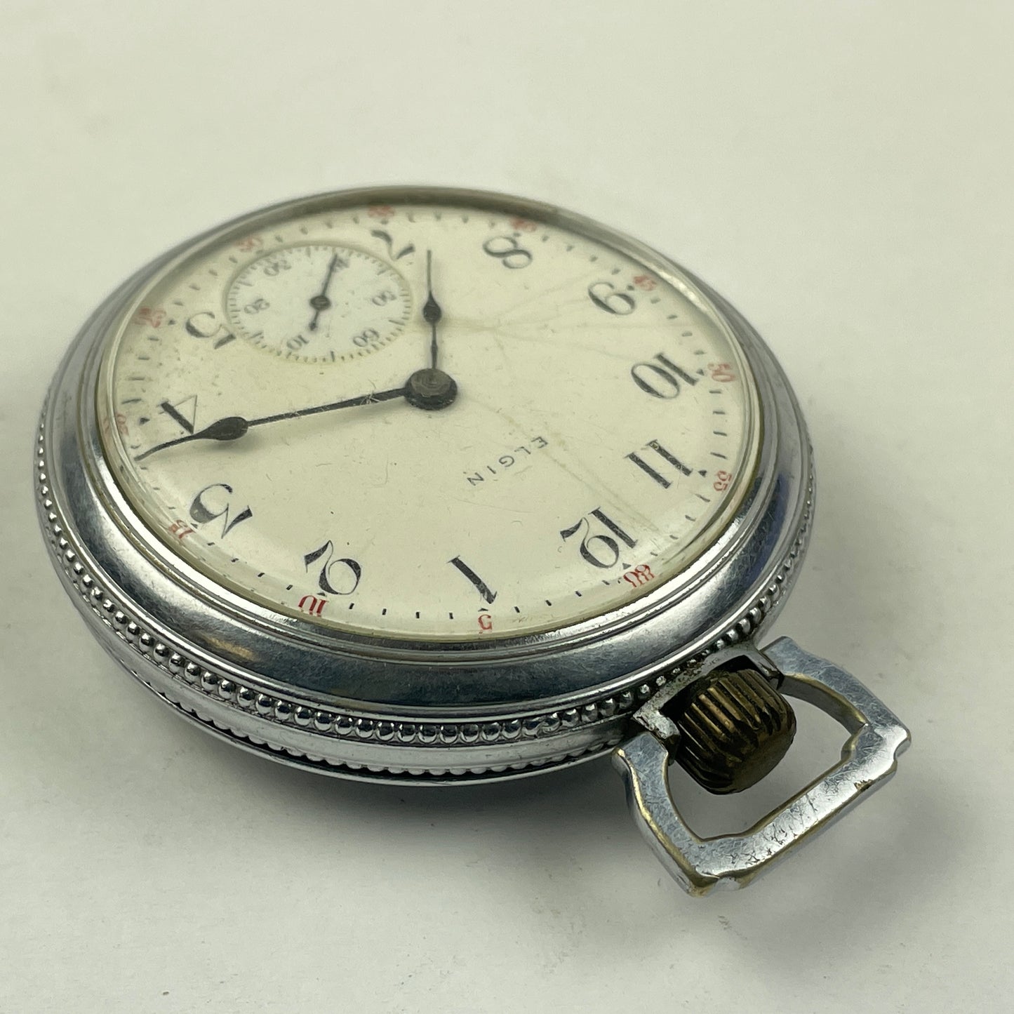 Apr Lot 104- Elgin 18 Size Non-Running Open Face Pocket Watch