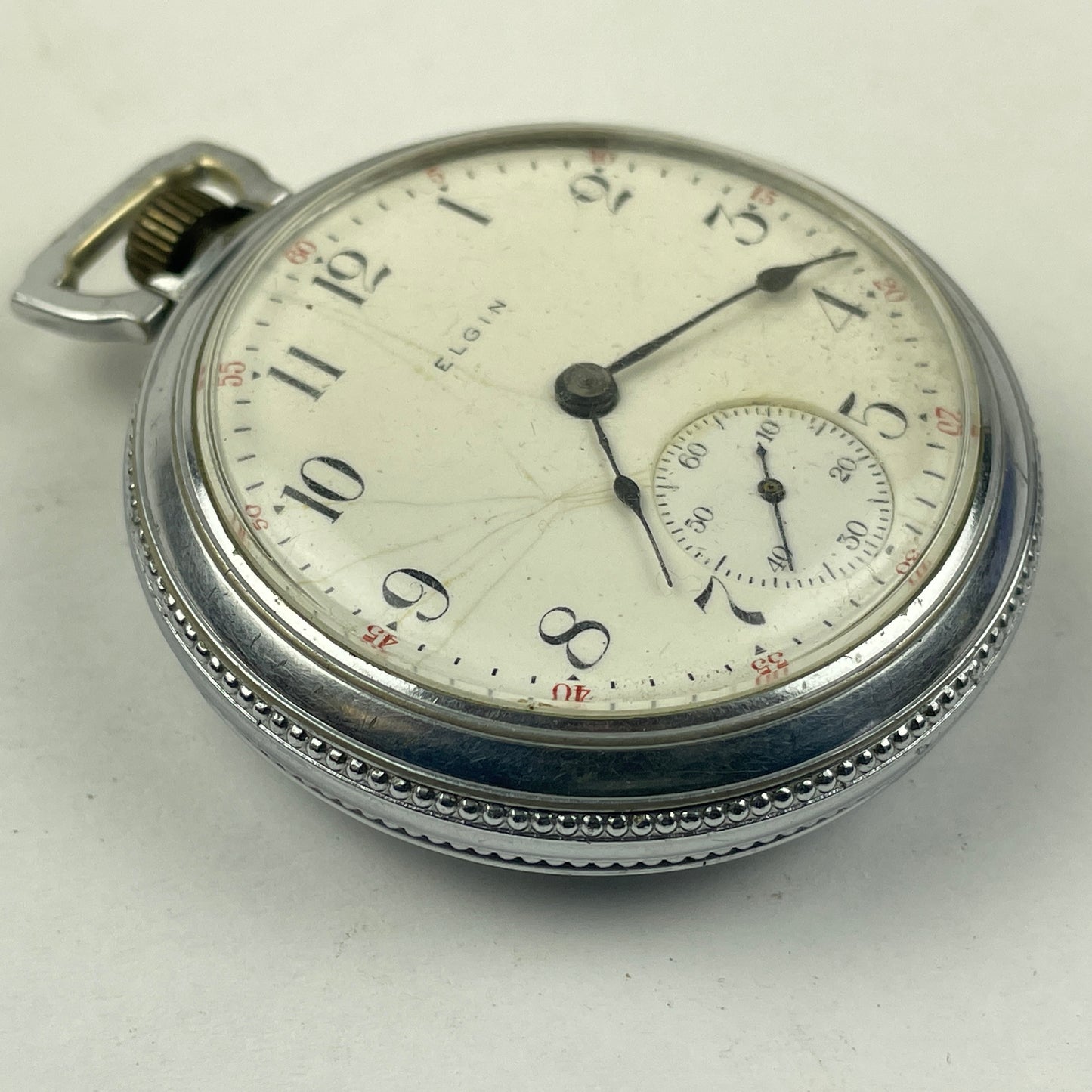 Apr Lot 104- Elgin 18 Size Non-Running Open Face Pocket Watch