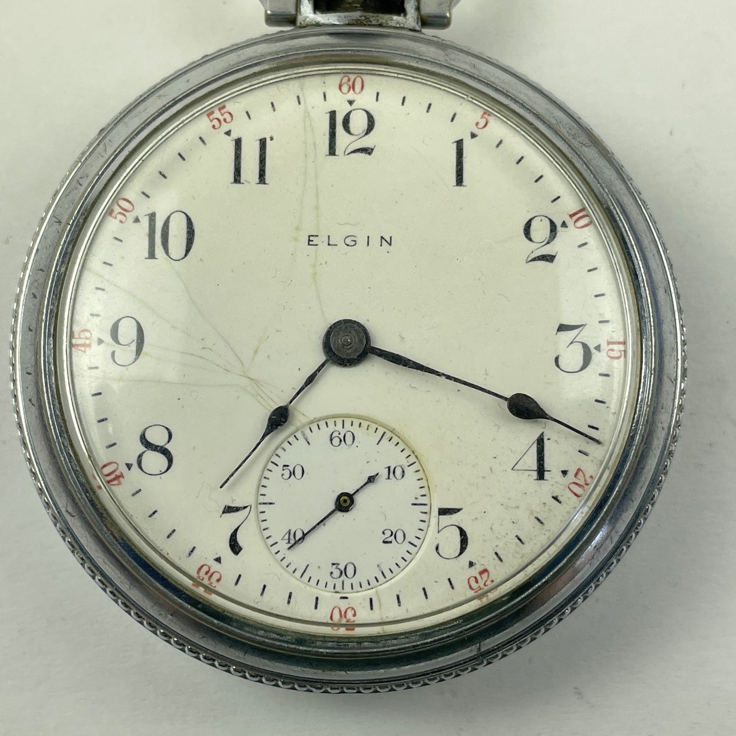 Apr Lot 104- Elgin 18 Size Non-Running Open Face Pocket Watch