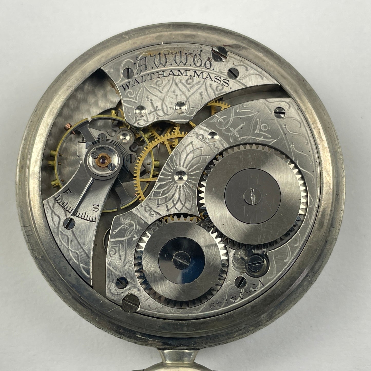 Apr Lot 94- Waltham 12 Size Non-Running Open Face Pocket Watch