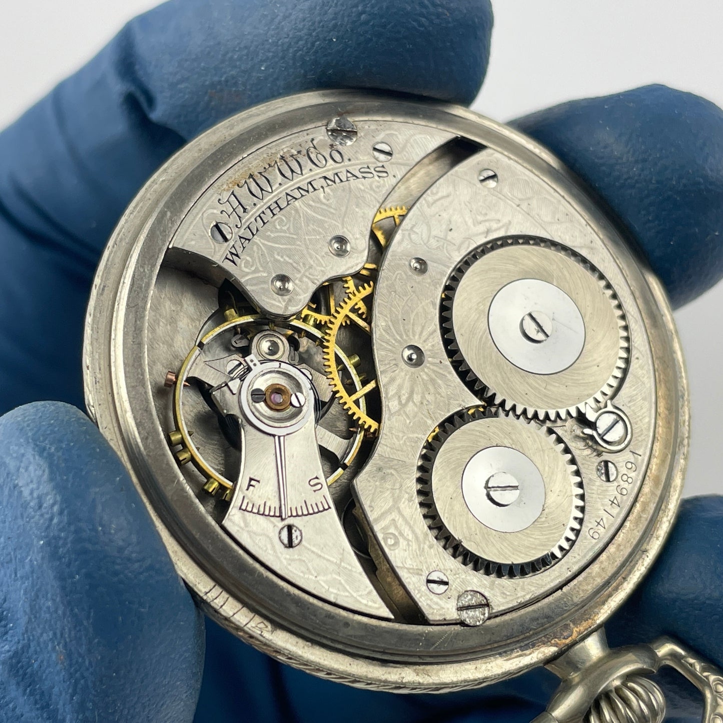 Apr Lot 94- Waltham 12 Size Non-Running Open Face Pocket Watch